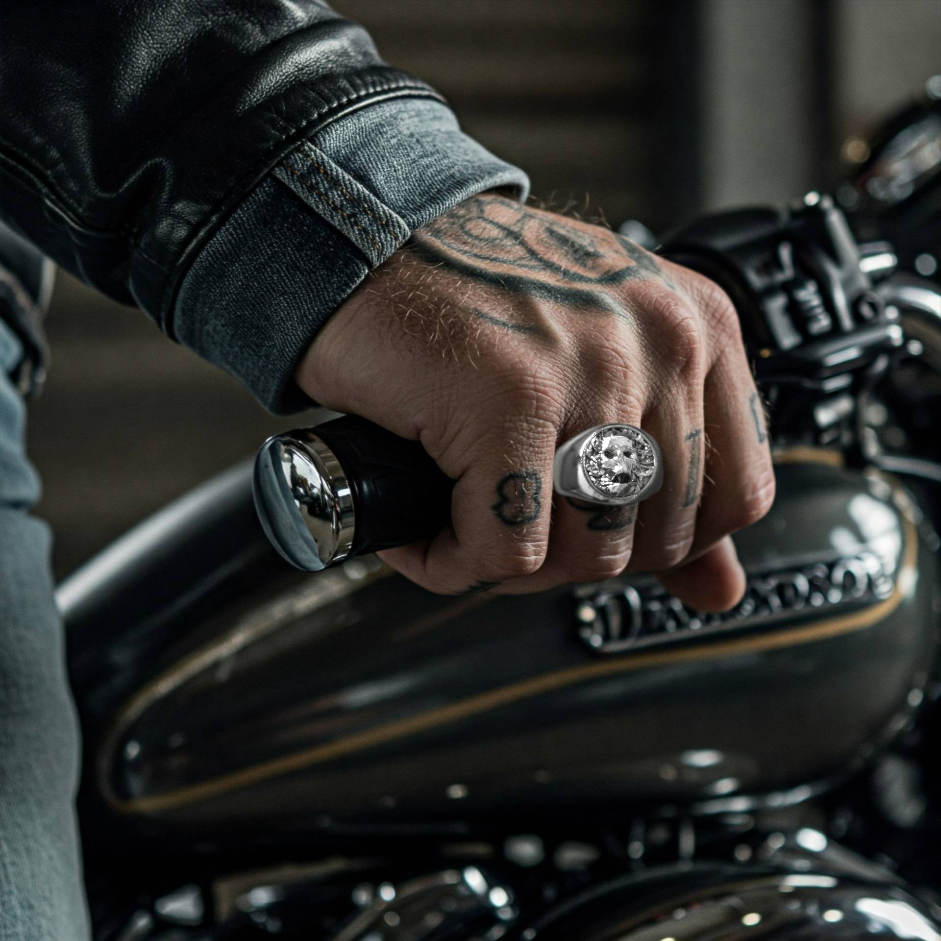 Premium Biker Silver Skull Ring