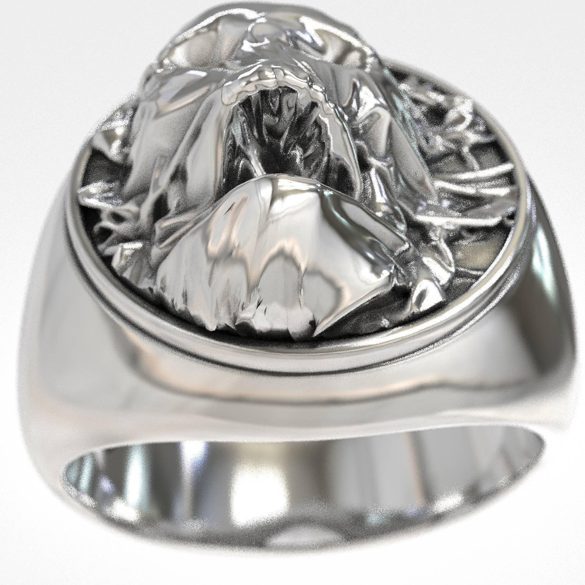 Premium Biker Silver Skull Ring