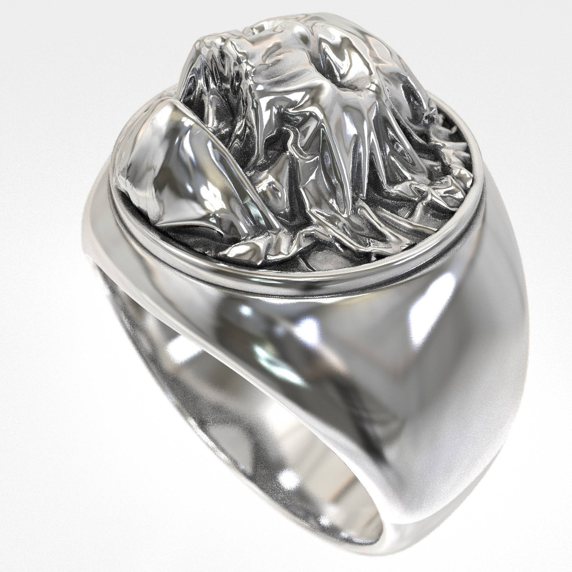 Premium Biker Silver Skull Ring