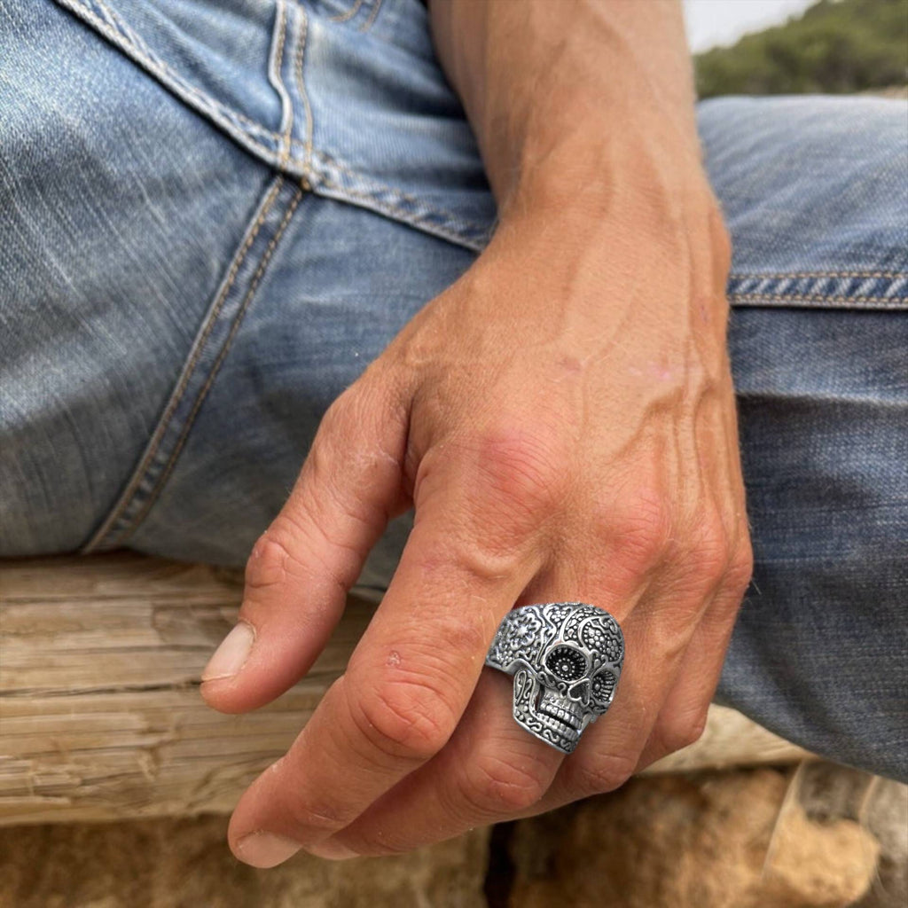 Sugar Skull Ring for Men