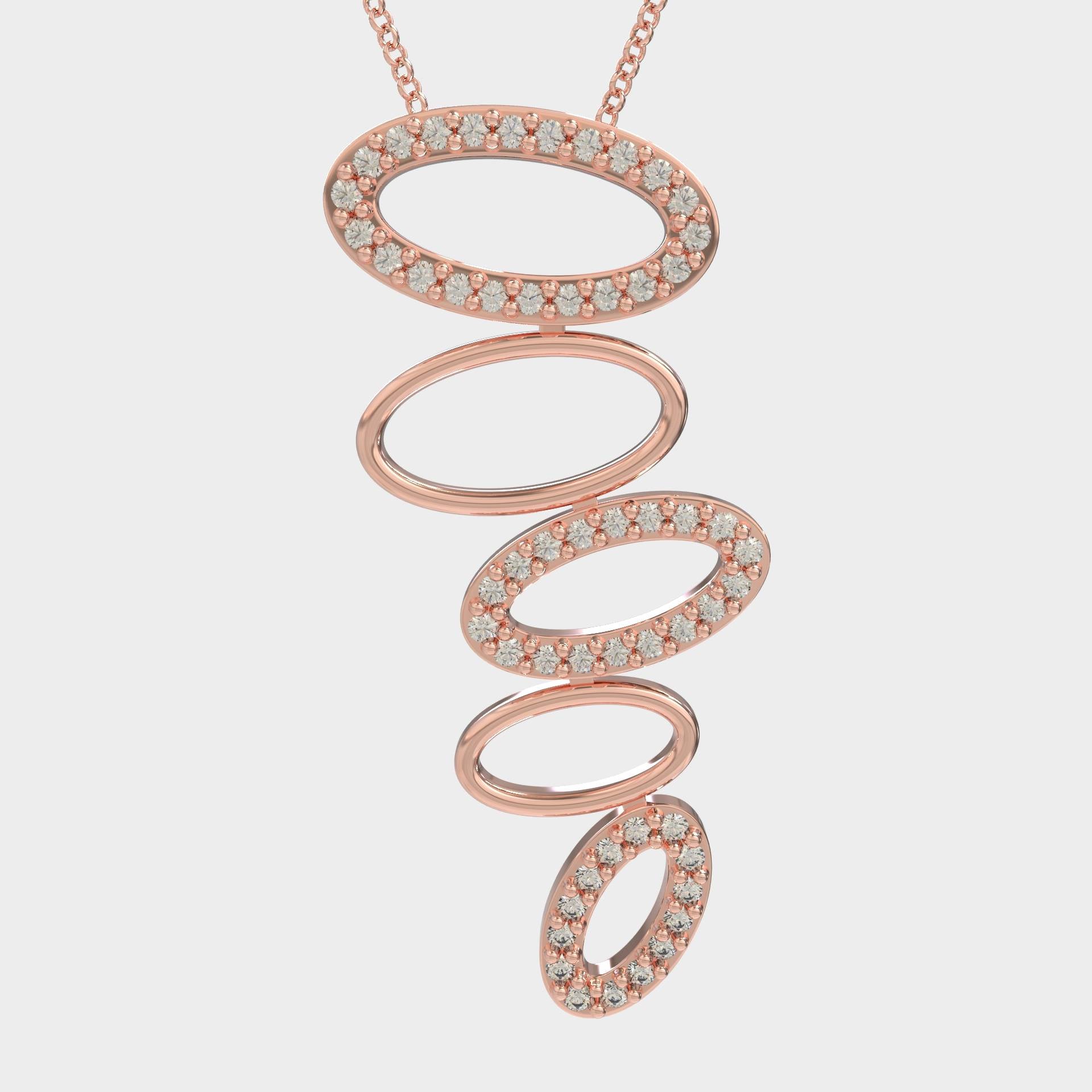 Waterfall-Inspired Oval Pendant Necklace