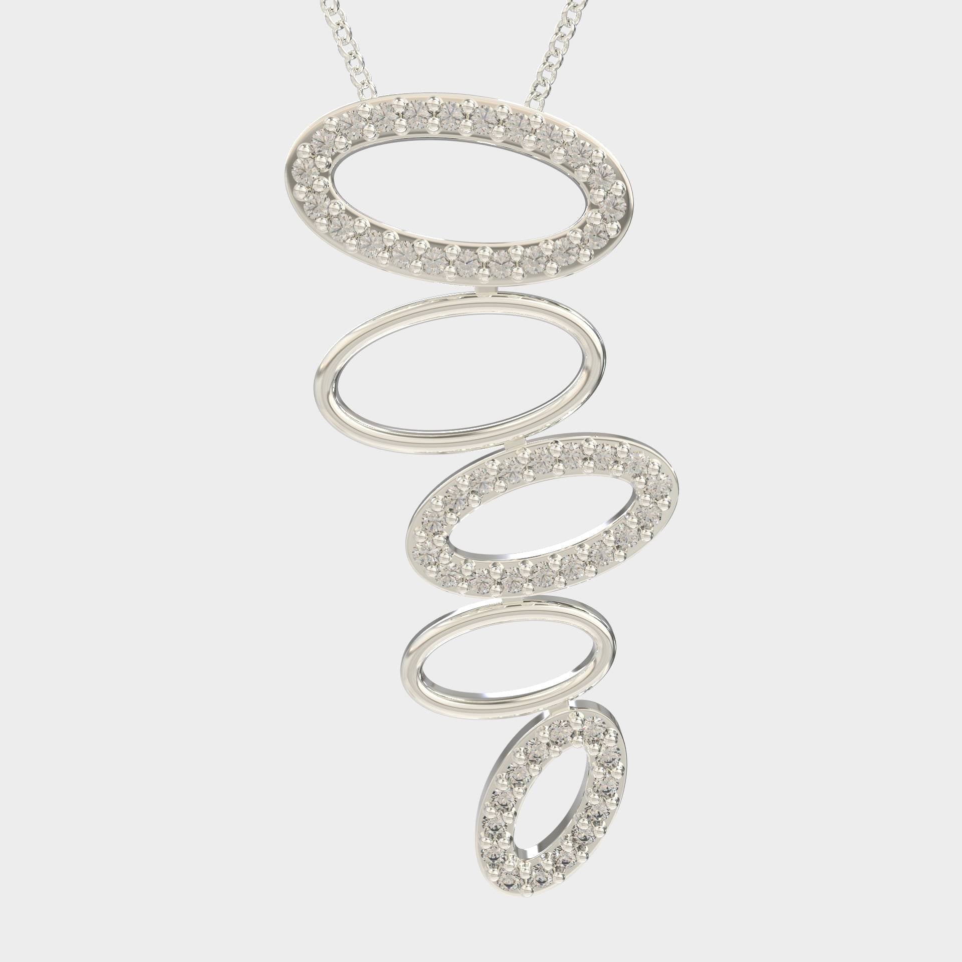 Waterfall-Inspired Oval Pendant Necklace