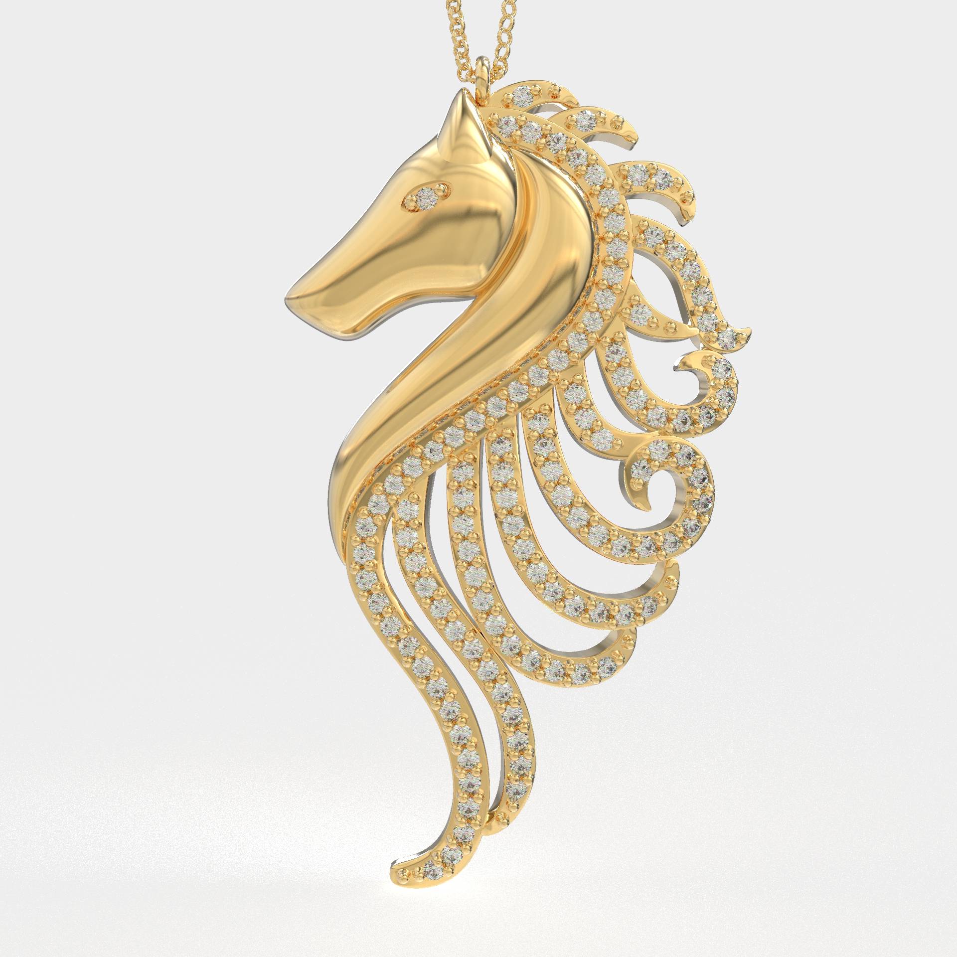 Sea Spirit Artistic Seahorse Pendant with Petrol Stones