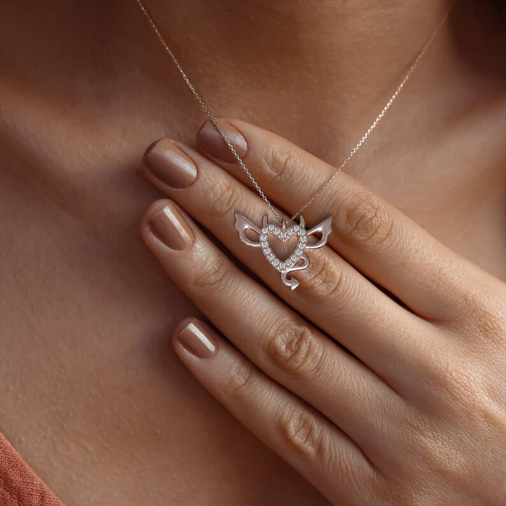 Sweet Temptation Silver Devil Heart Pendant