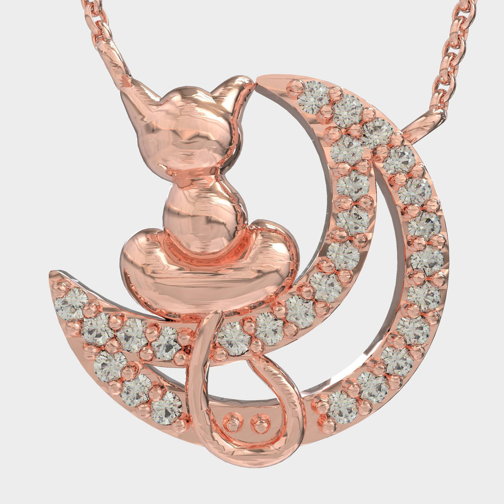 Mystical Cat Pendant – Elegant Silver Necklace