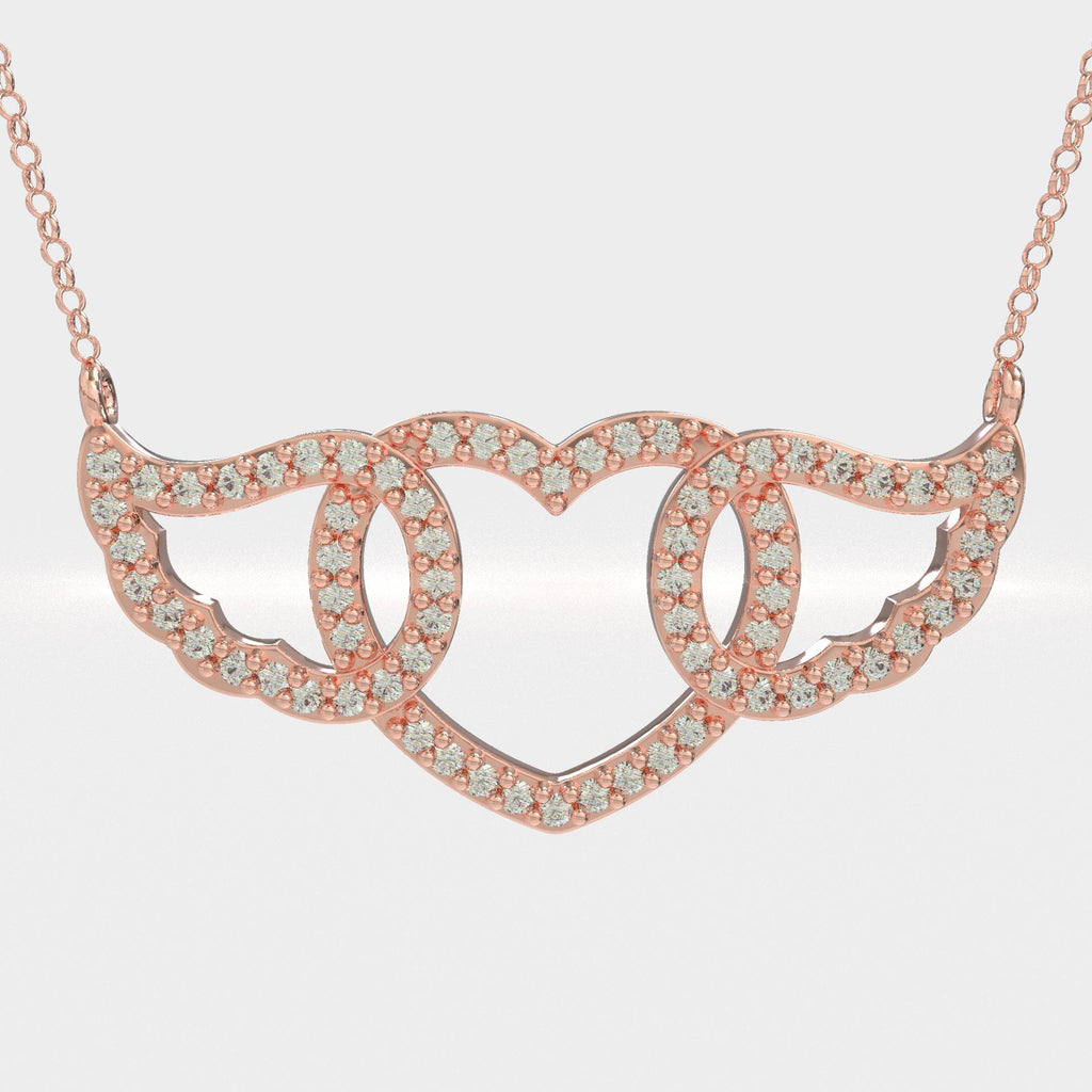Timeless Heart & Wings Pendant Necklace