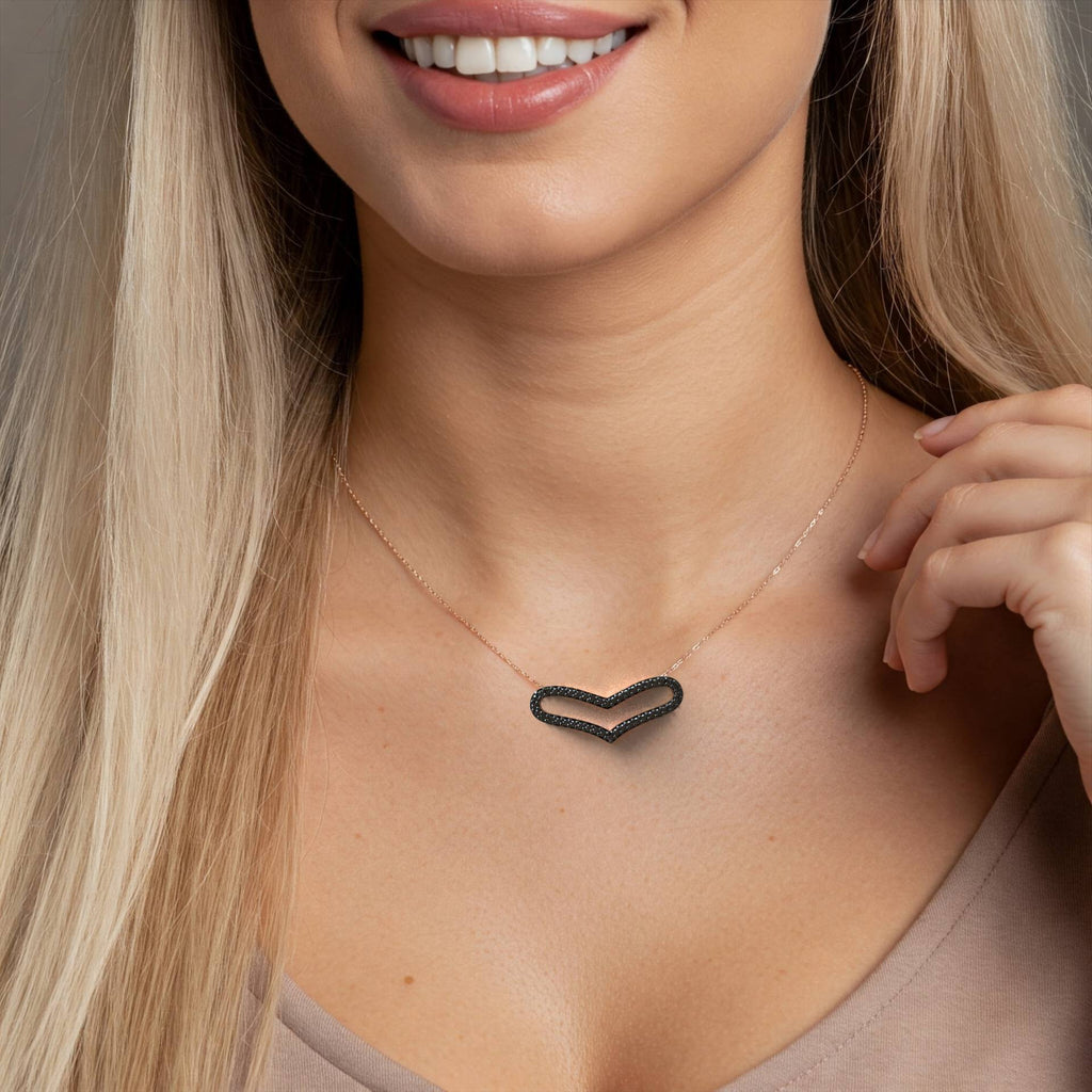 Romantic Elegant Silver Heart Pendant