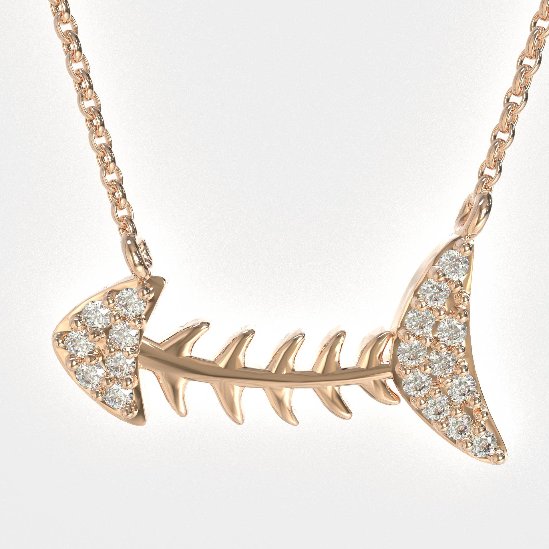 Oceanic Elegance Silver Fishbone Necklace