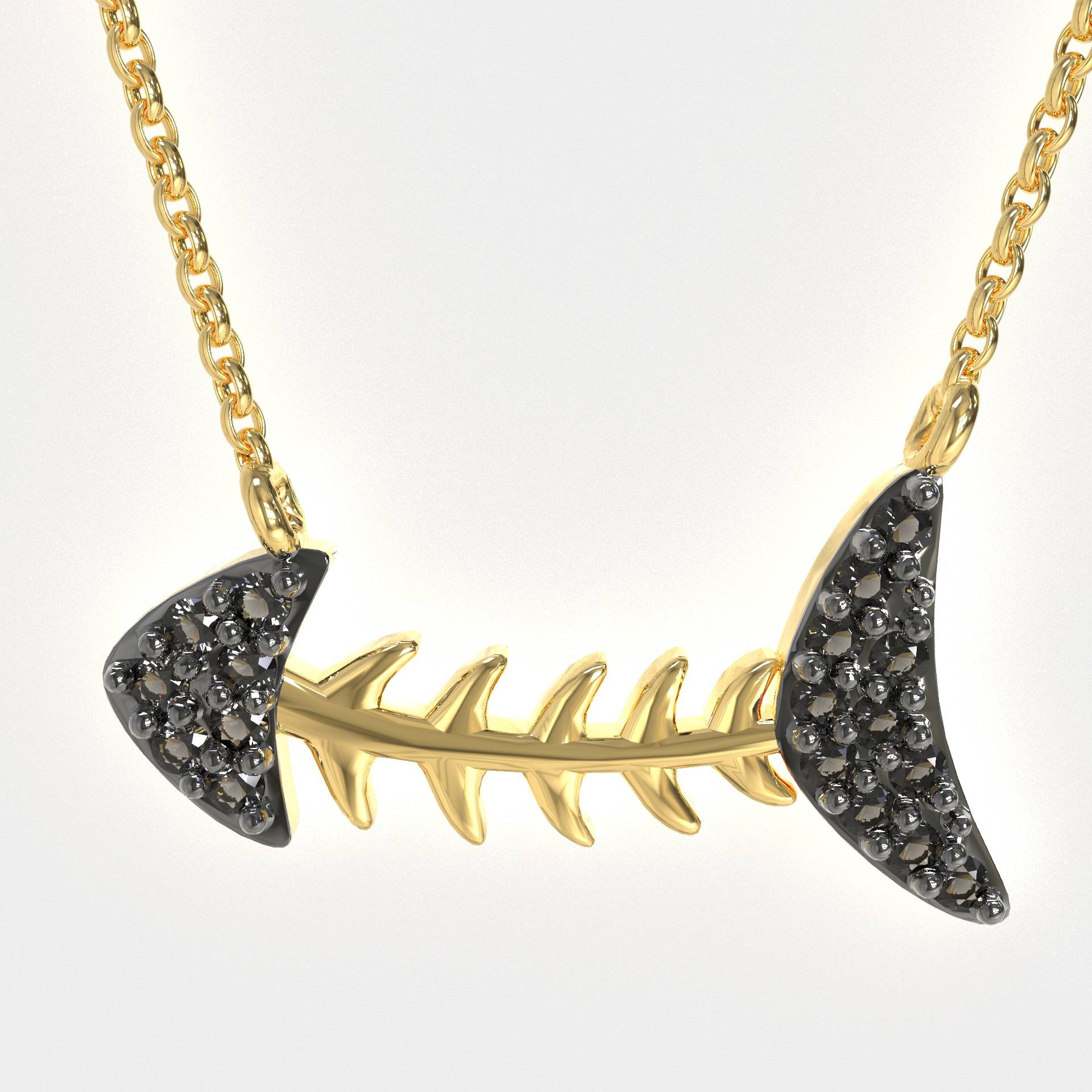 Oceanic Elegance Silver Fishbone Necklace