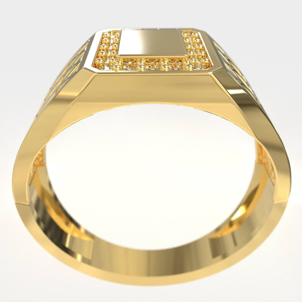 Men’s 9K Gold Ring with White Diamonds