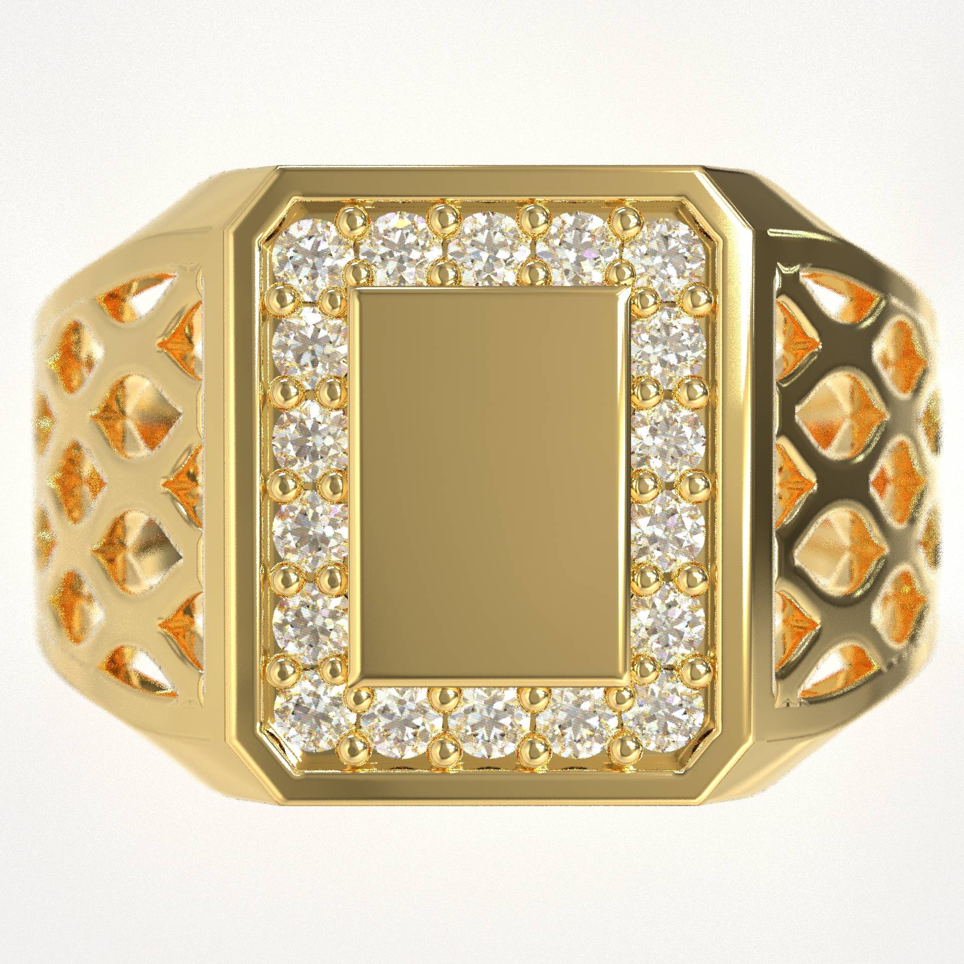 Men’s 9K Gold Ring with White Diamonds