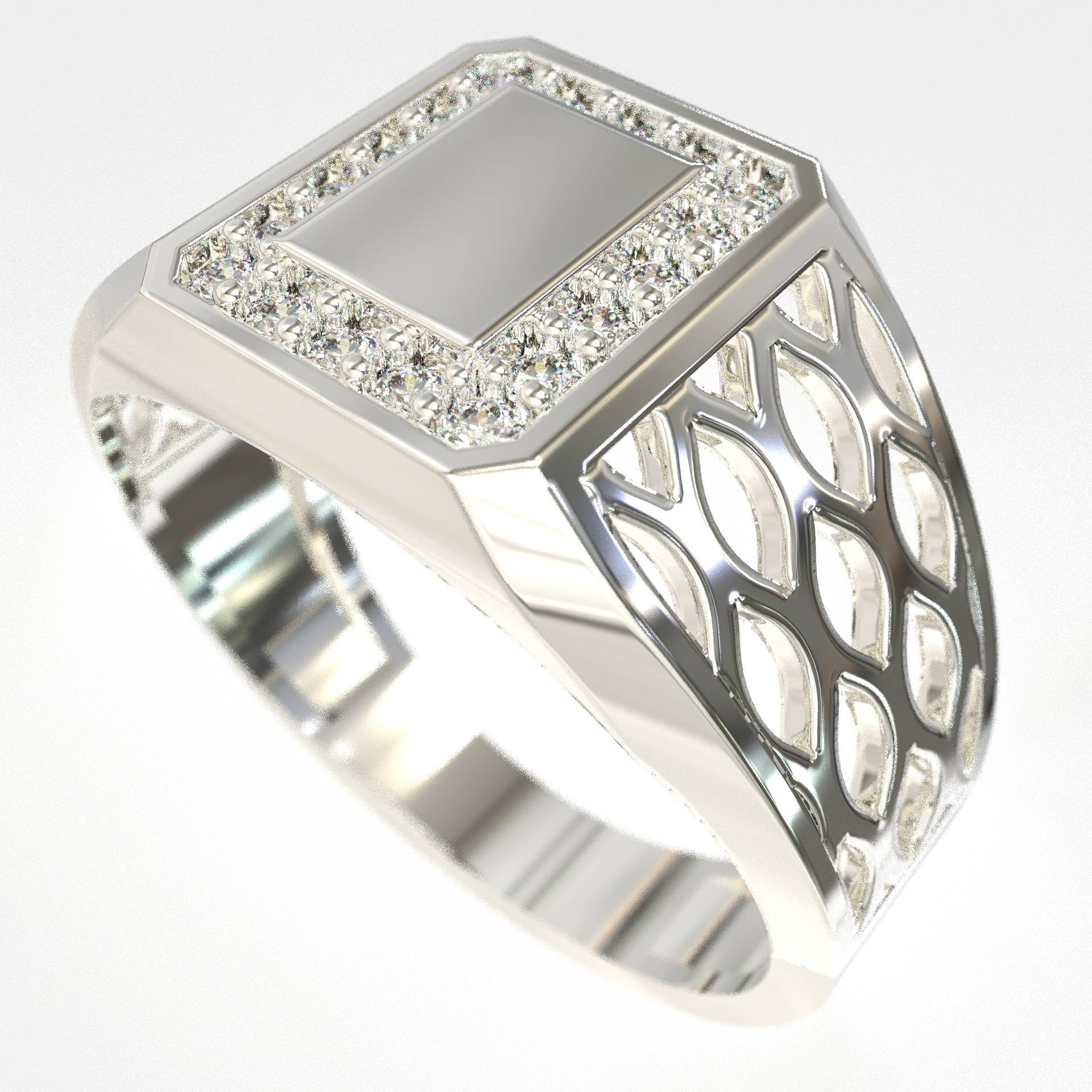 Men’s 9K Gold Ring with White Diamonds