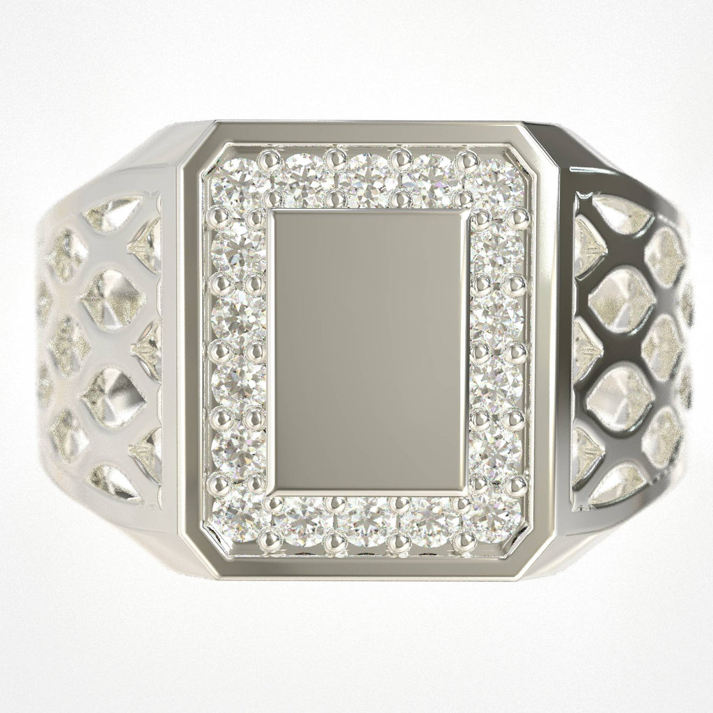 Men’s 9K Gold Ring with White Diamonds