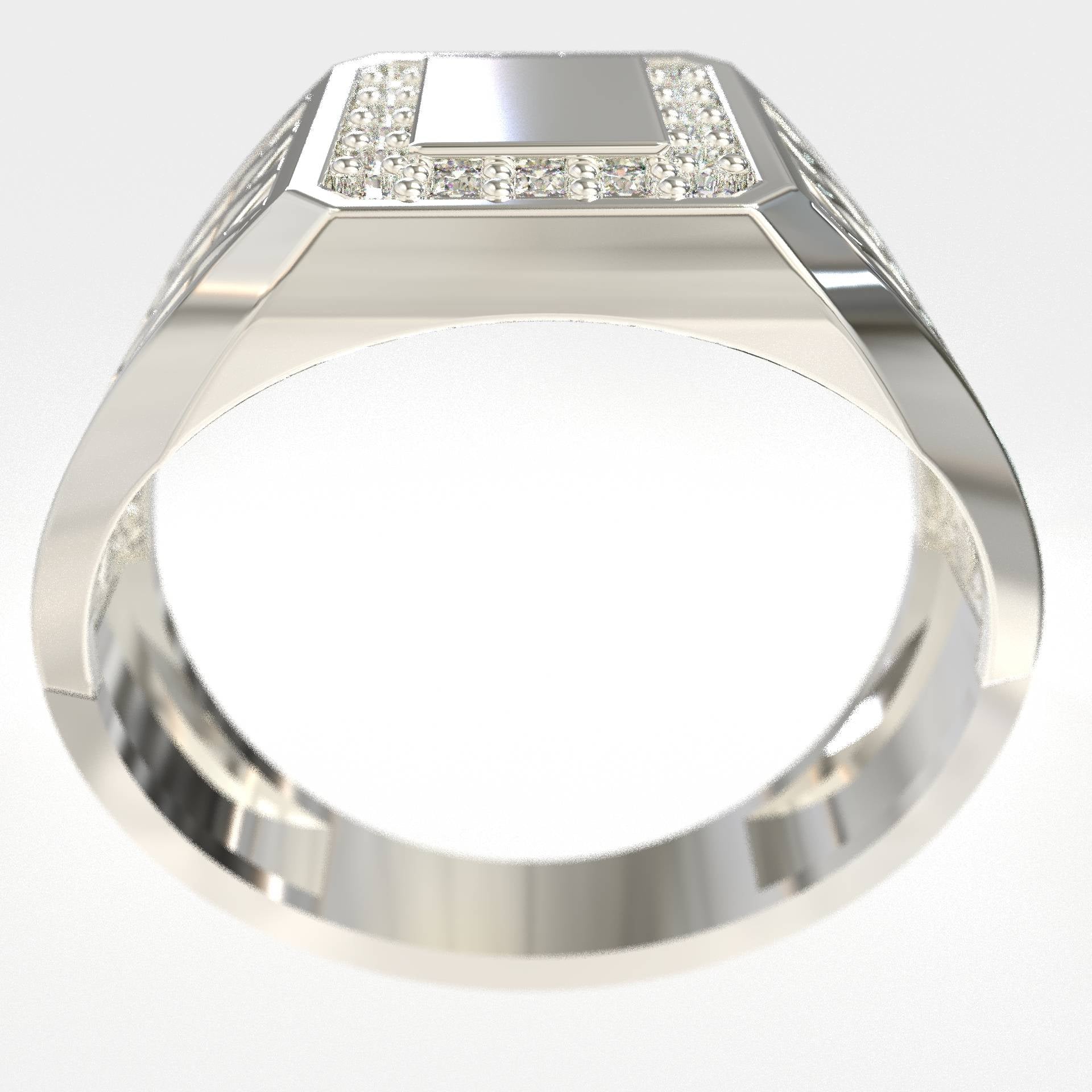 Men’s 9K Gold Ring with White Diamonds