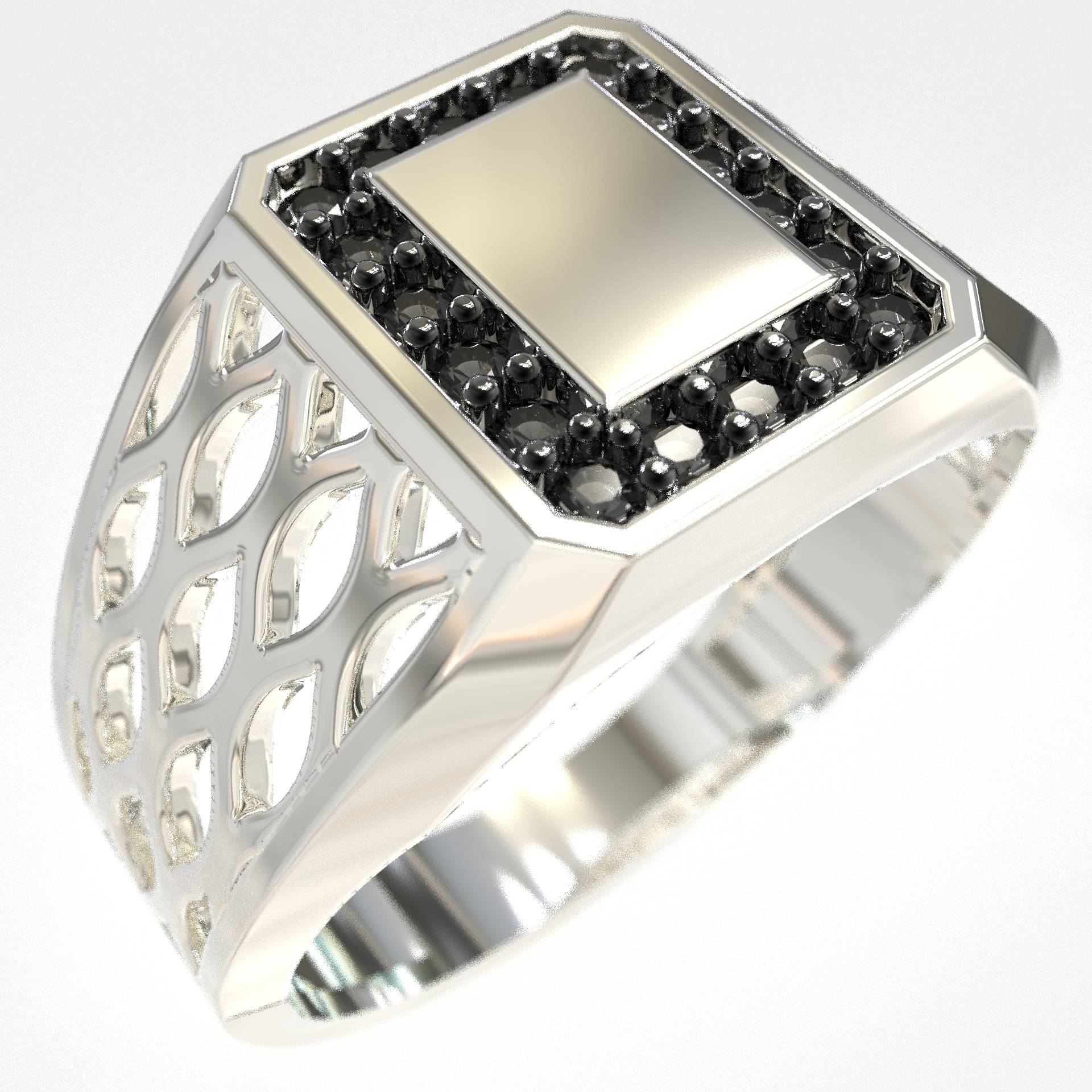 Men’s 9K Gold Ring with 0.18ct Black Diamonds