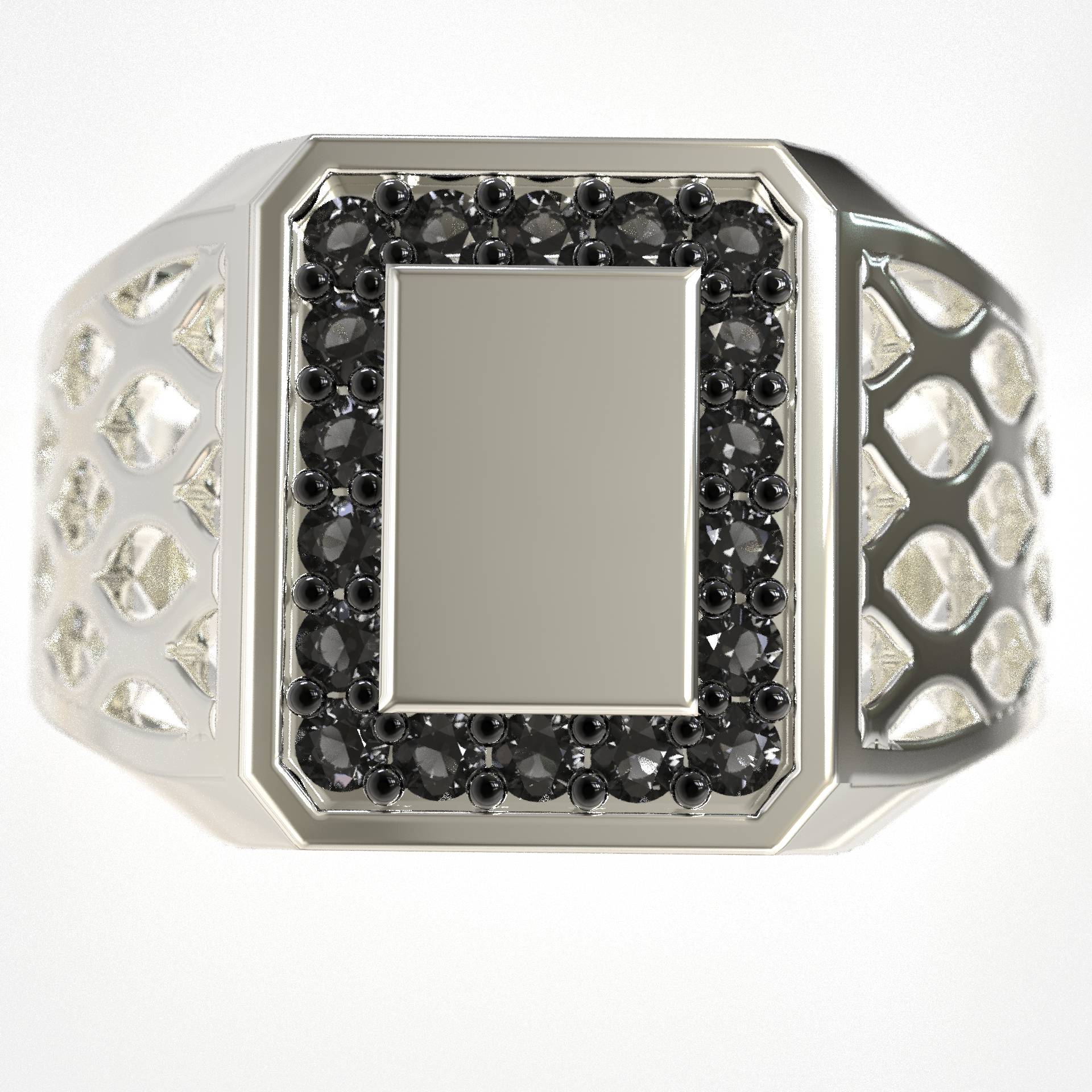 Men’s 9K Gold Ring with 0.18ct Black Diamonds
