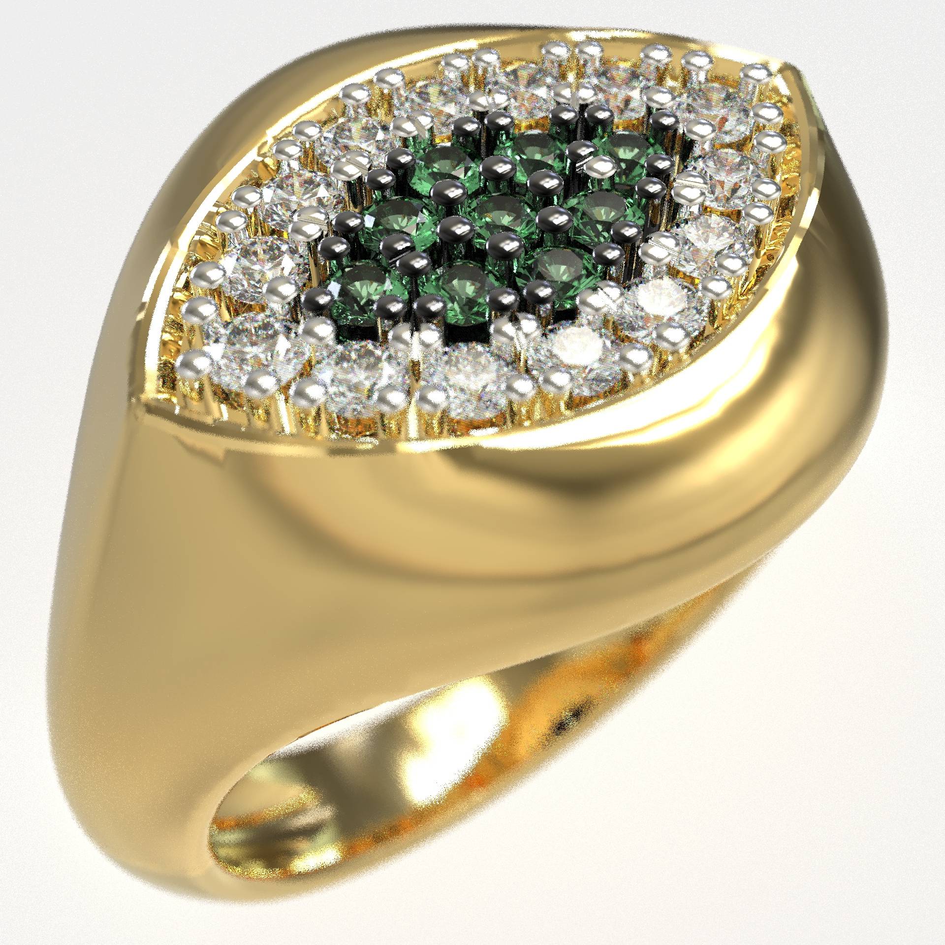 Elegant Chevalier Greek Evil Eye Ring