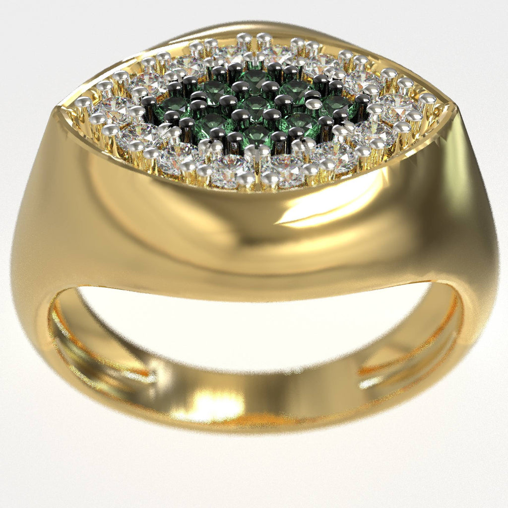 Elegant Chevalier Greek Evil Eye Ring