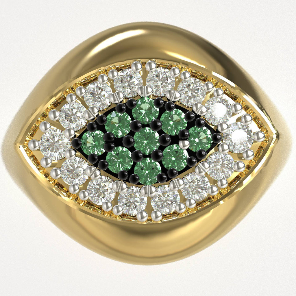 Elegant Chevalier Greek Evil Eye Ring