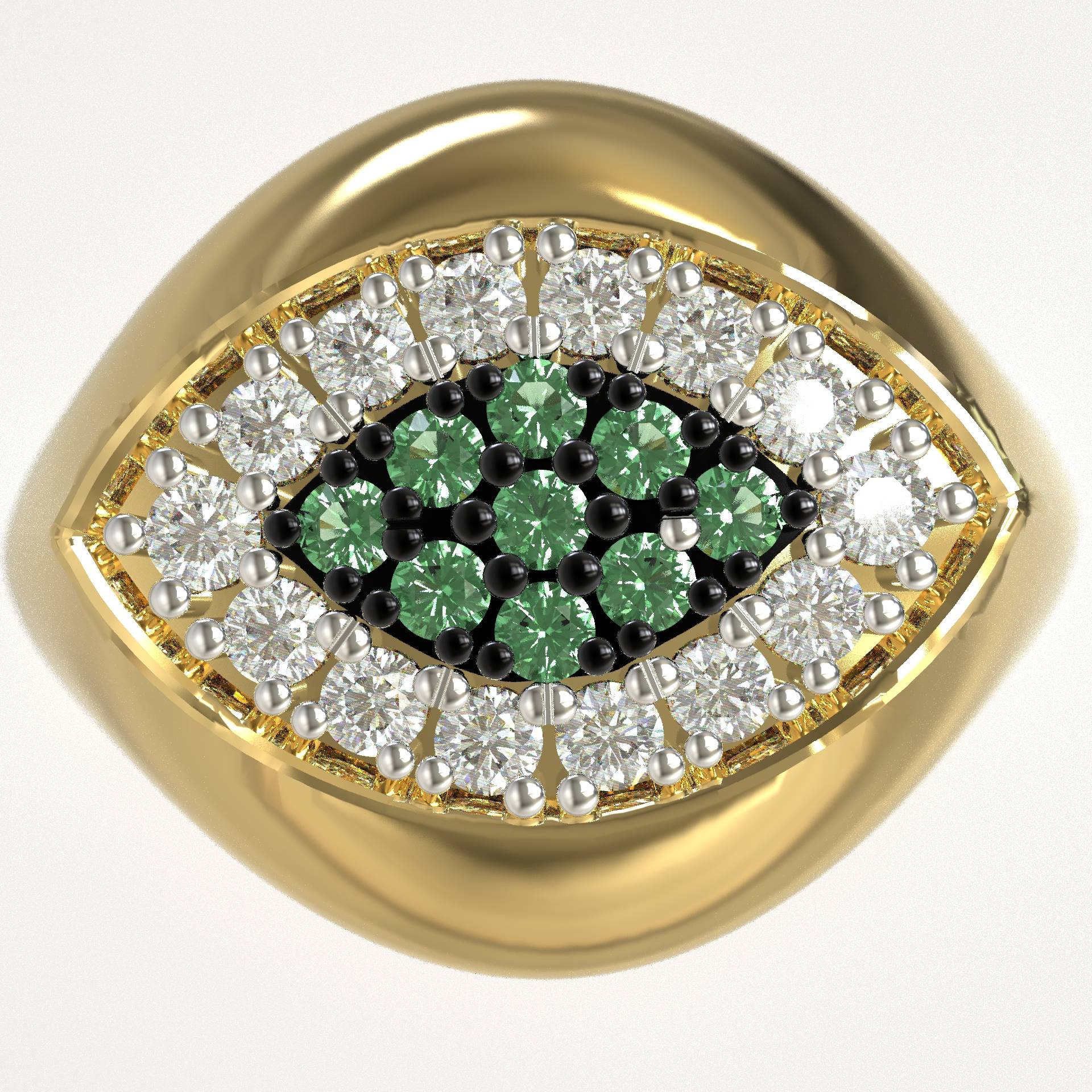 Elegant Chevalier Greek Evil Eye Ring