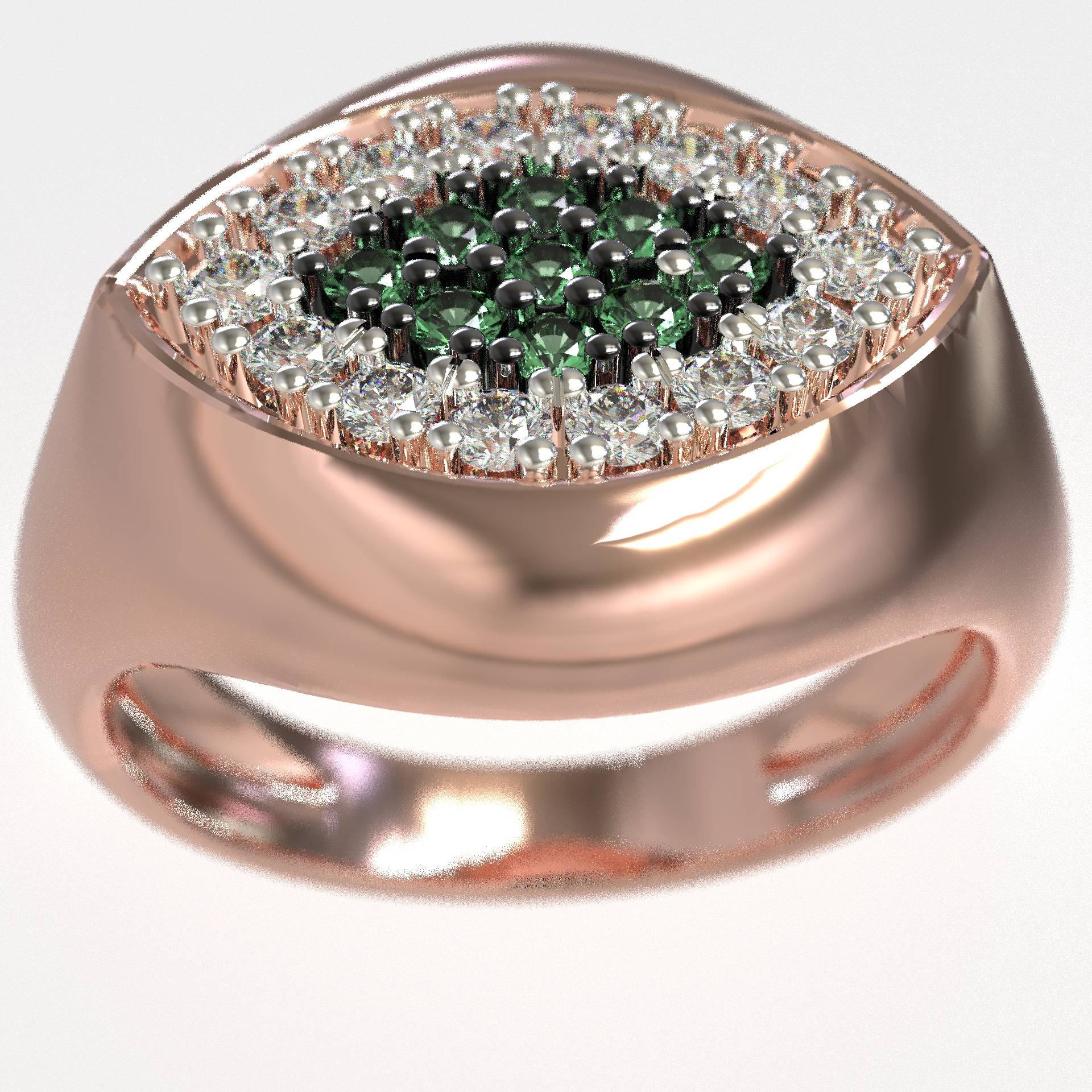 Elegant Chevalier Greek Evil Eye Ring