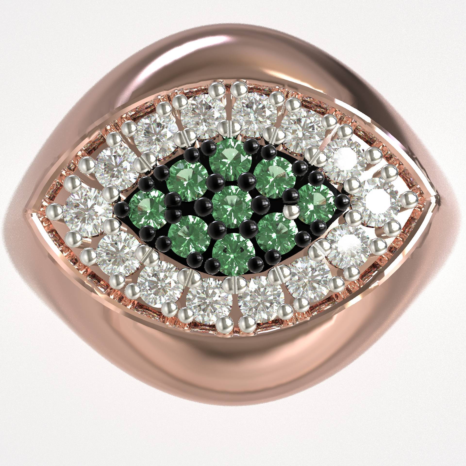 Elegant Chevalier Greek Evil Eye Ring