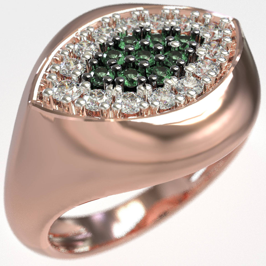 Elegant Chevalier Greek Evil Eye Ring