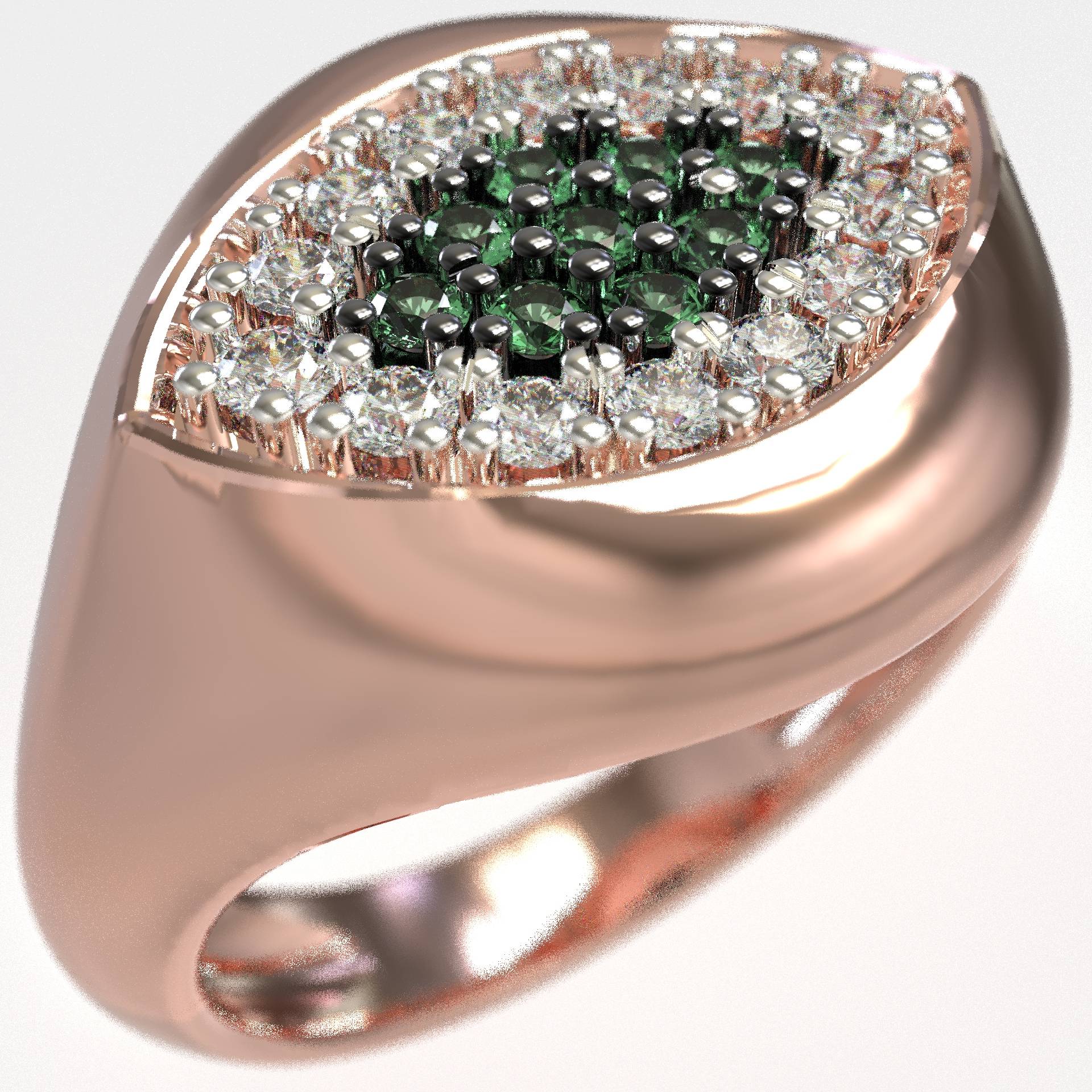 Elegant Chevalier Greek Evil Eye Ring