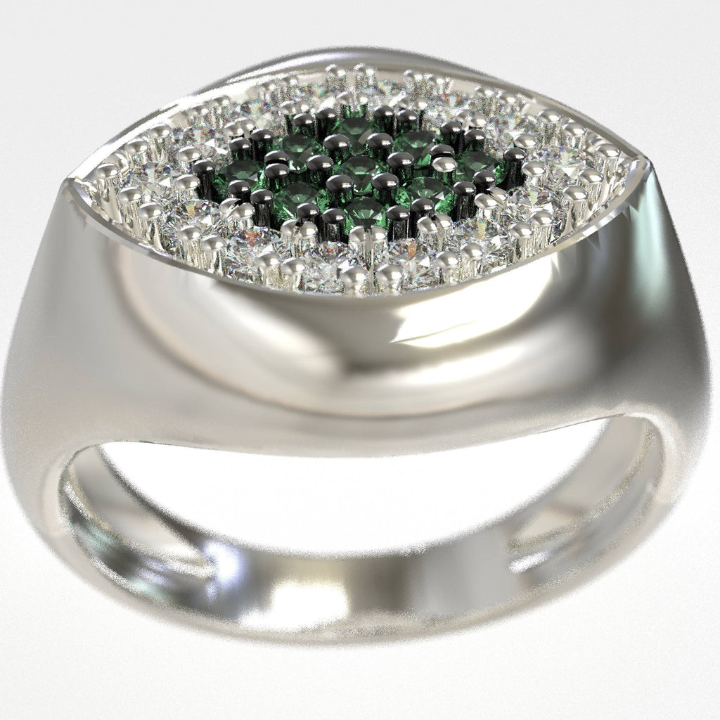 Elegant Chevalier Greek Evil Eye Ring