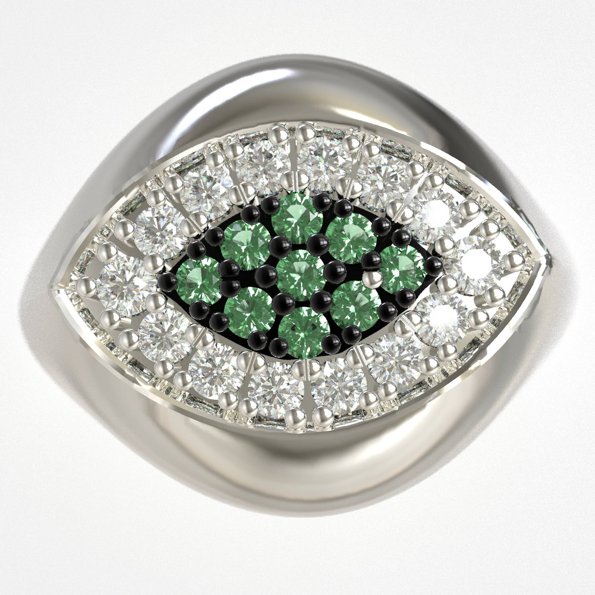 Elegant Chevalier Greek Evil Eye Ring