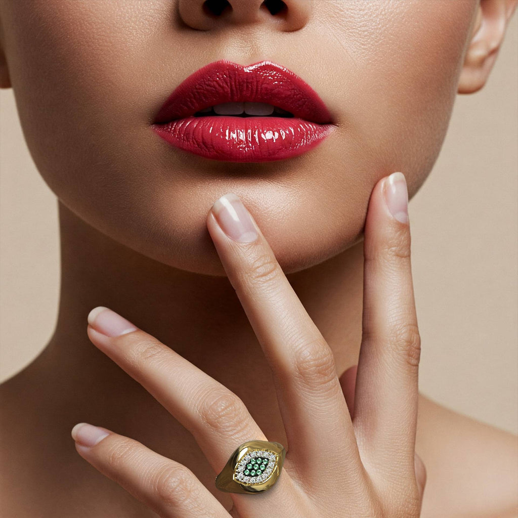 Elegant Chevalier Greek Evil Eye Ring