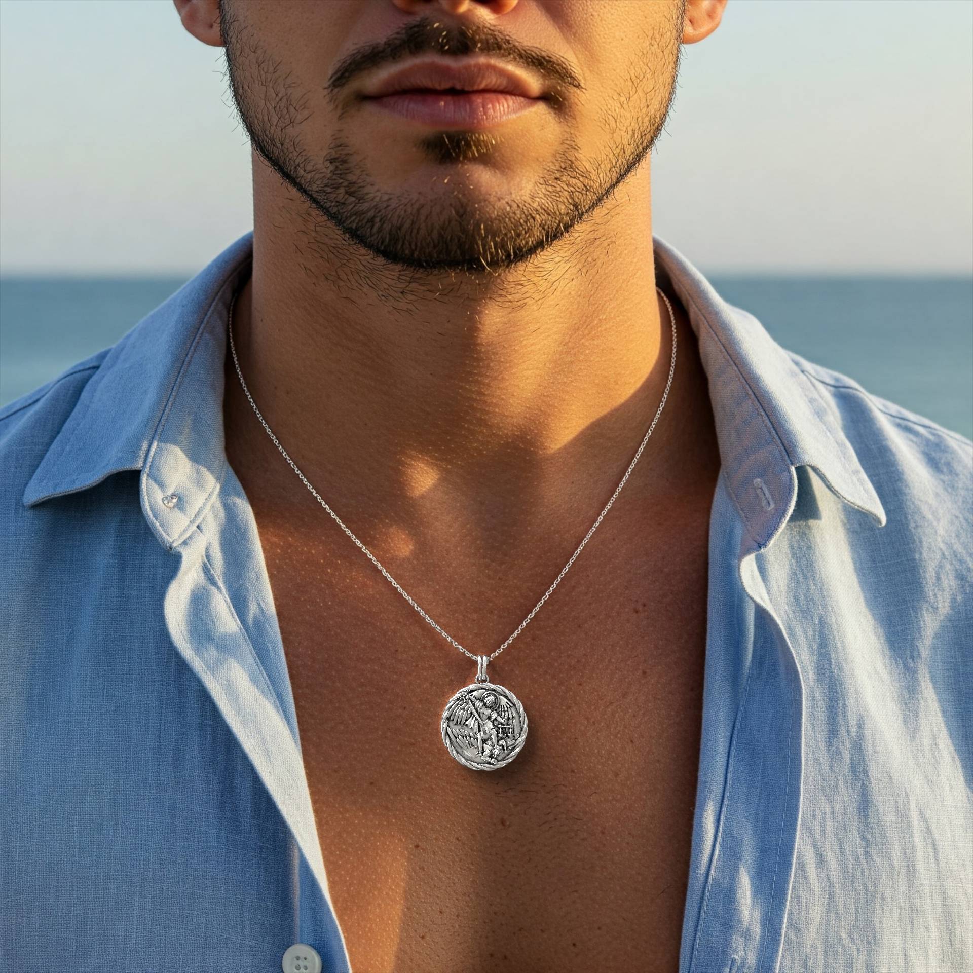 Christian Archangel Michael Pendant Necklace