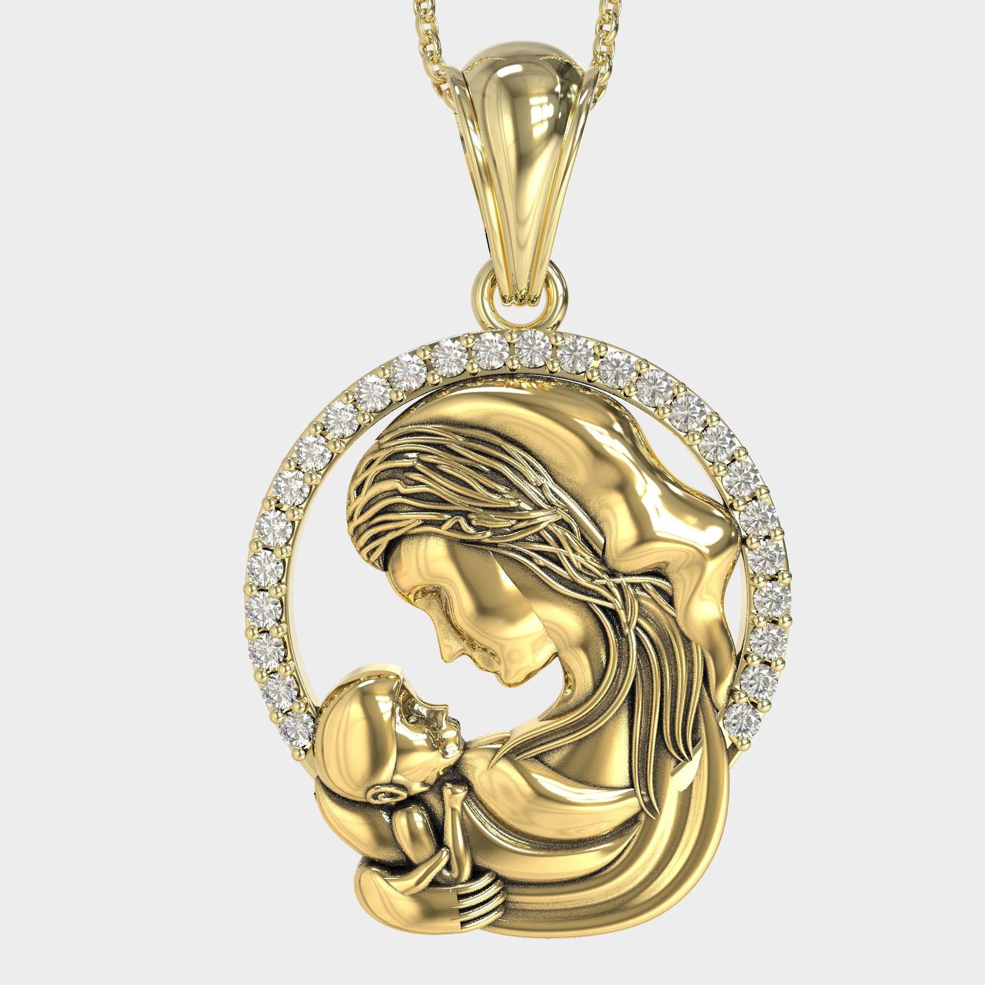 Elegant Mom And Child Pendant