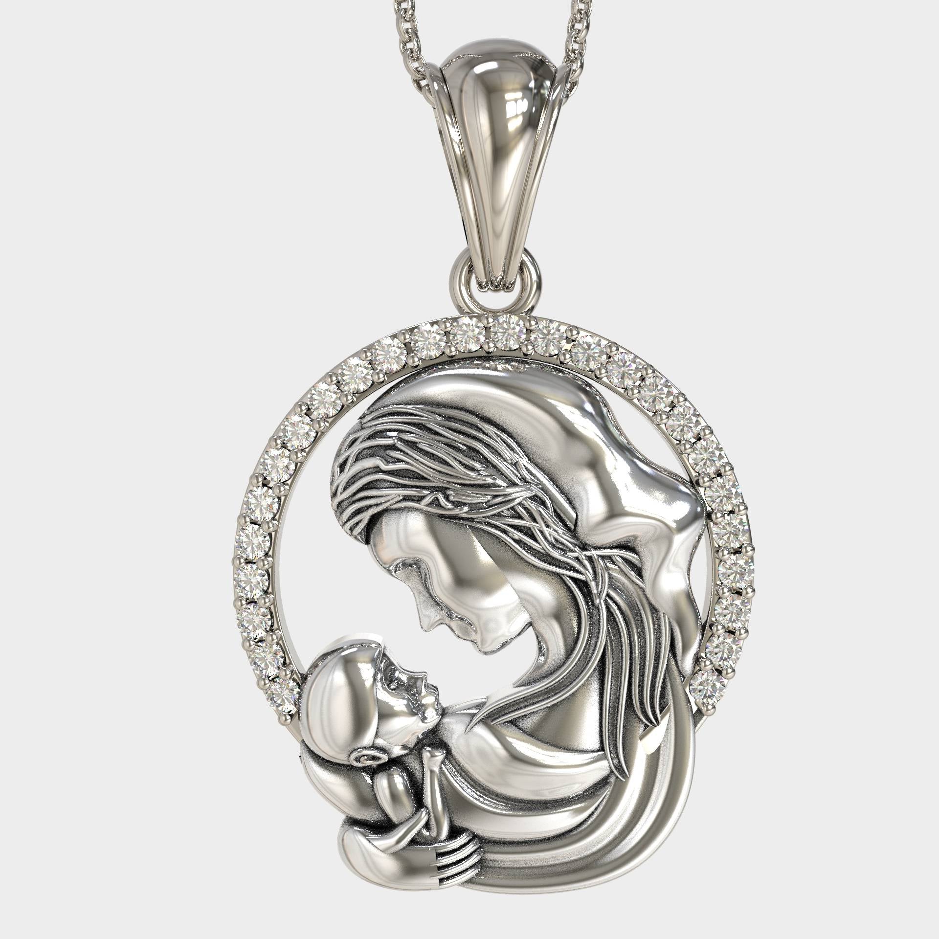Elegant Mom And Child Pendant