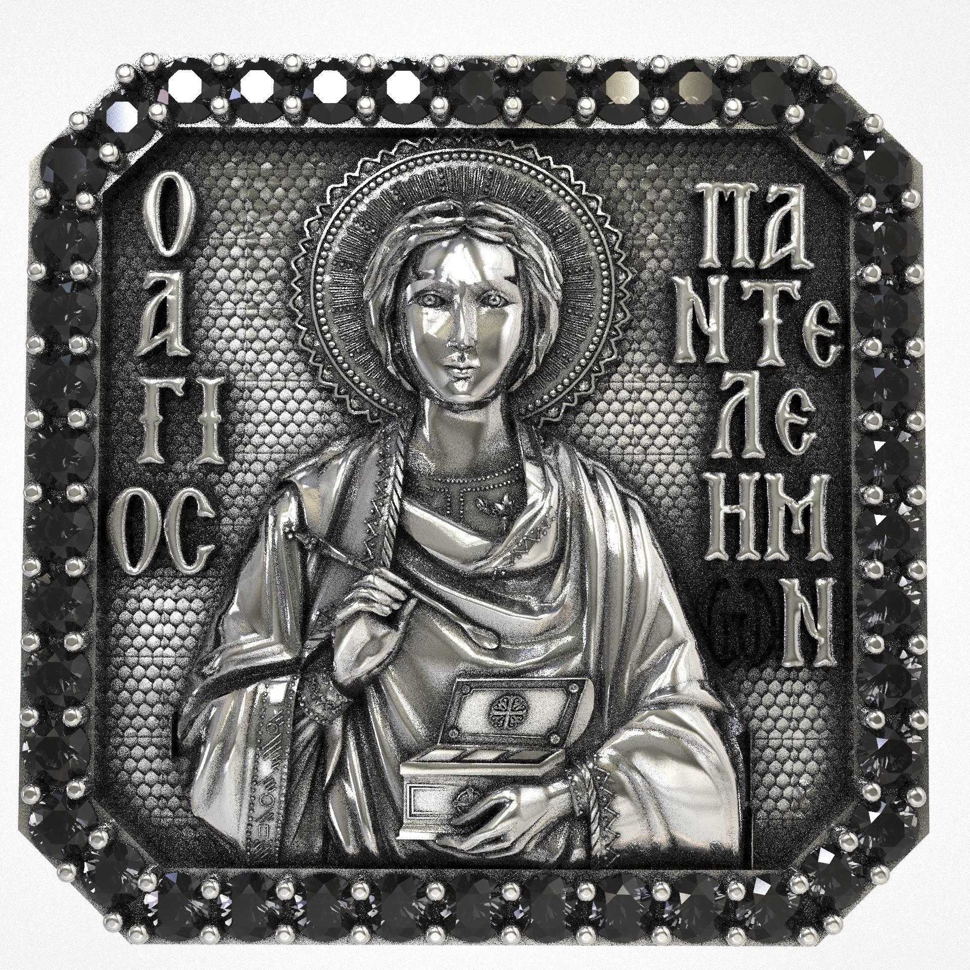 Orthodox Protective Men's St. Panteleimon Signet Ring