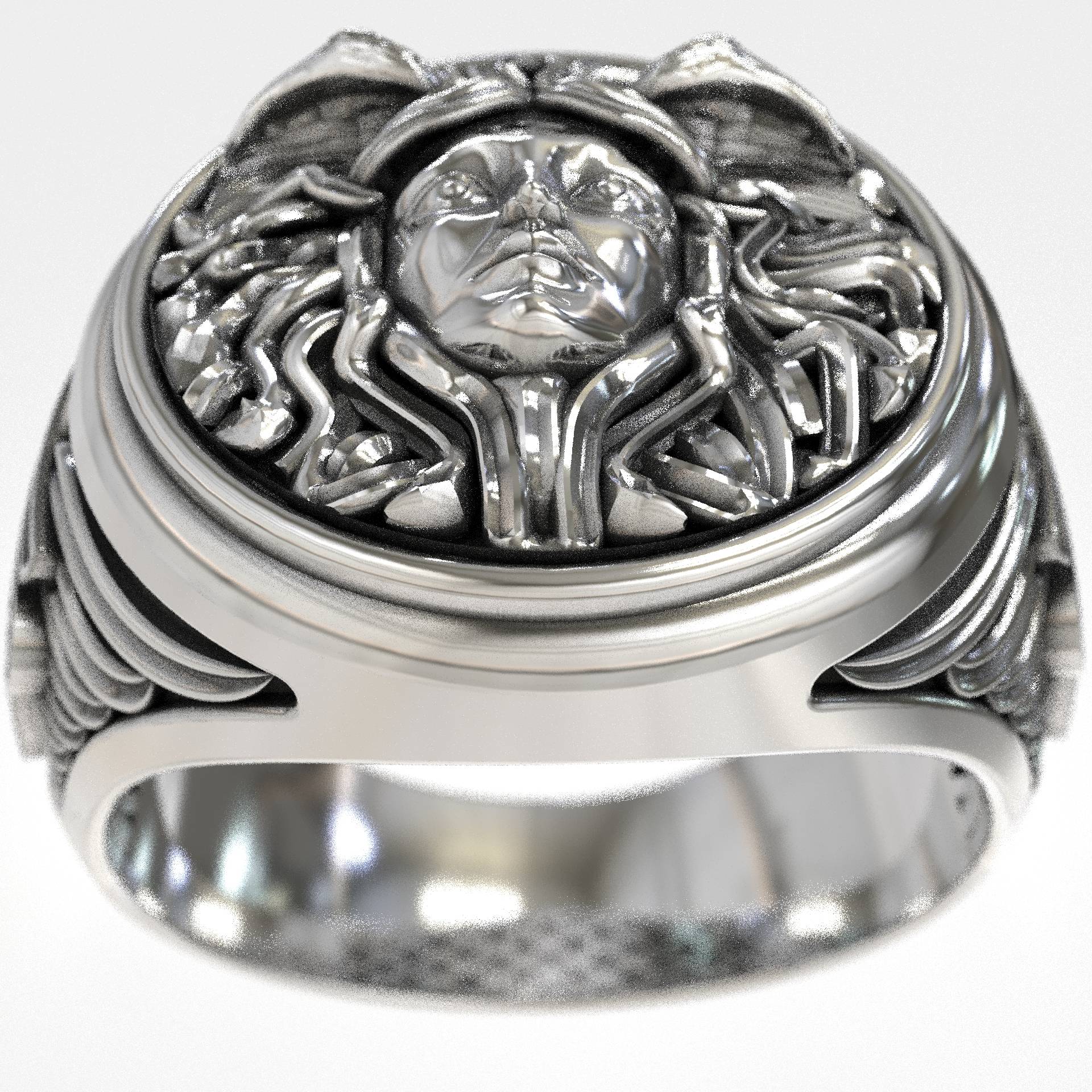 Ancient Greek Arcadian Medusa Men's Signet Ring