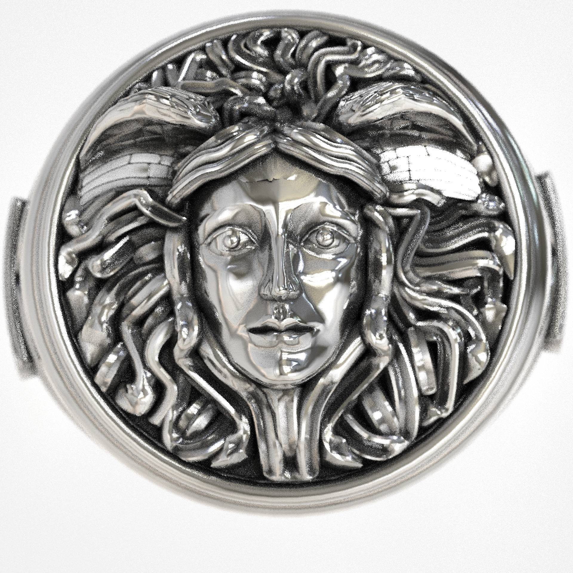 Ancient Greek Arcadian Medusa Men's Signet Ring