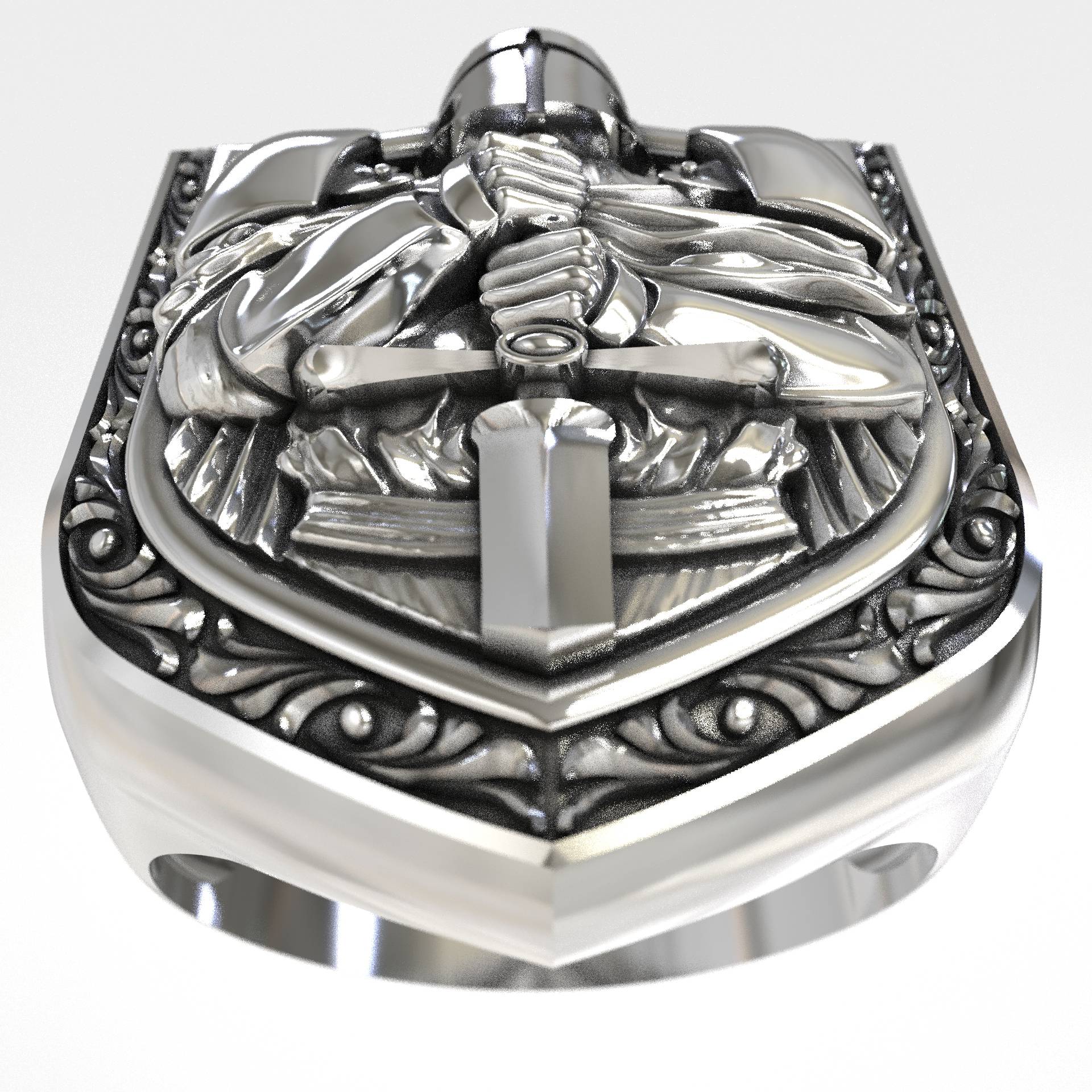 Knight Templar Shield Signet  Ring