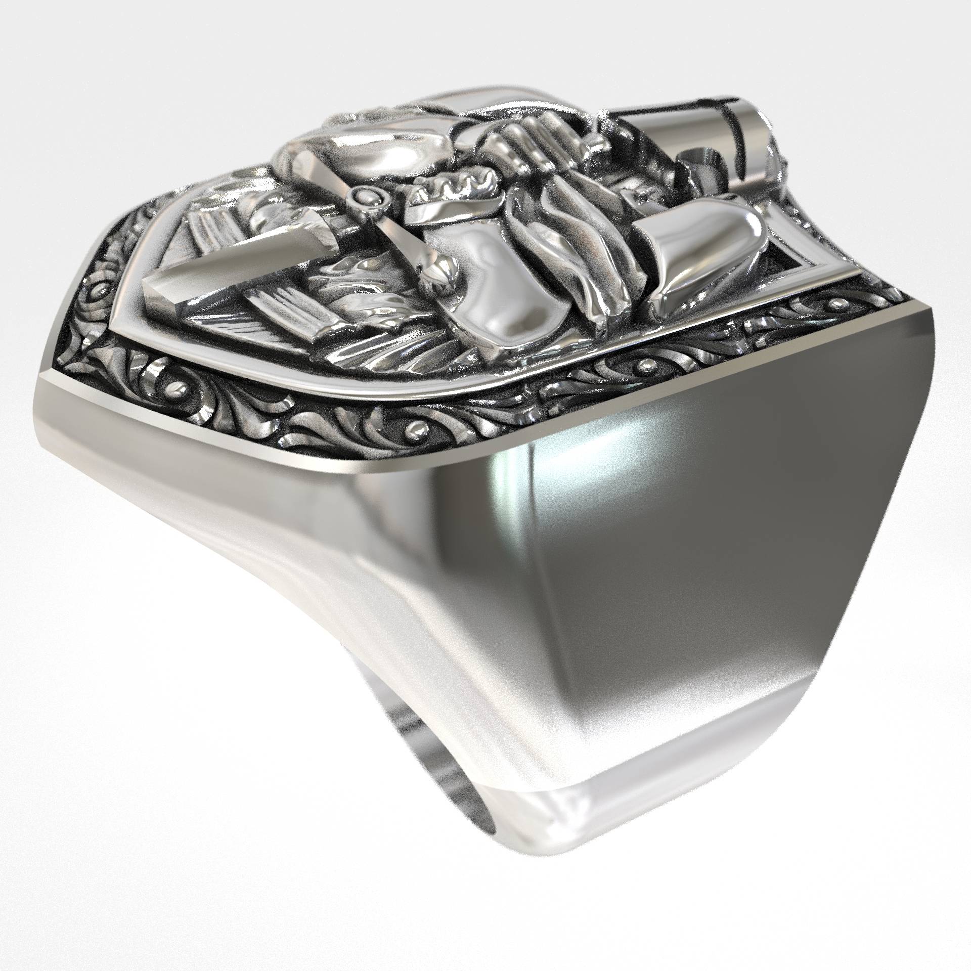 Knight Templar Shield Signet  Ring