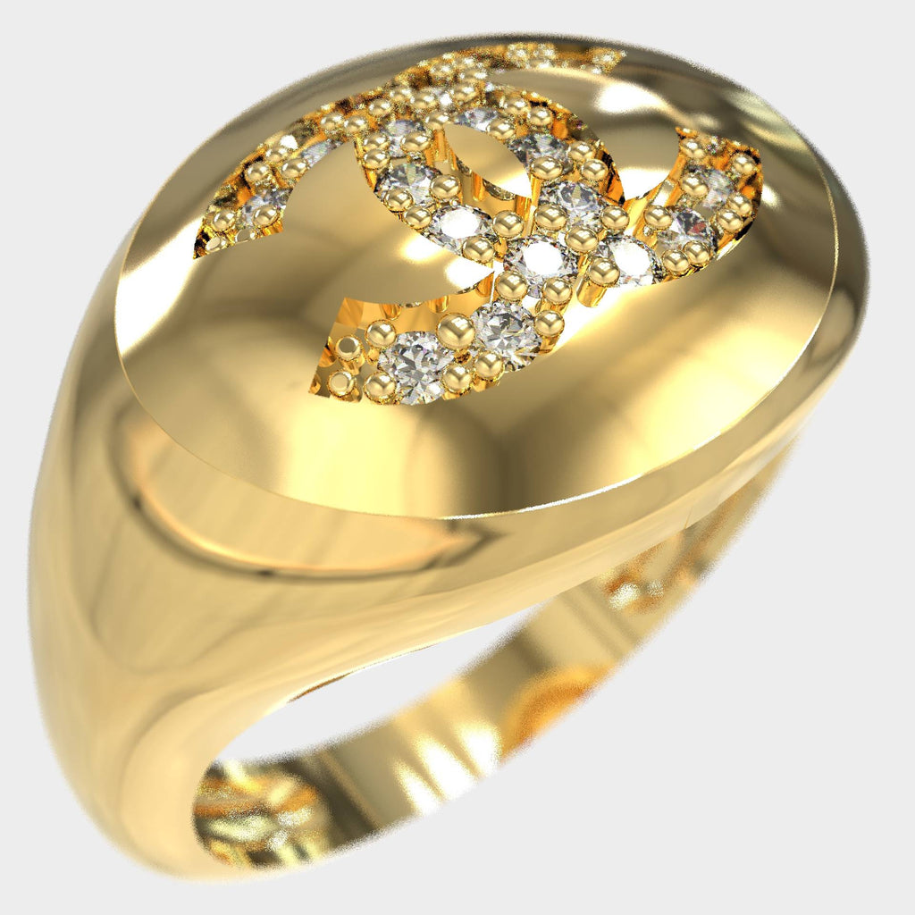 Dazzling Chevalier Women's Zircon Signet Ring