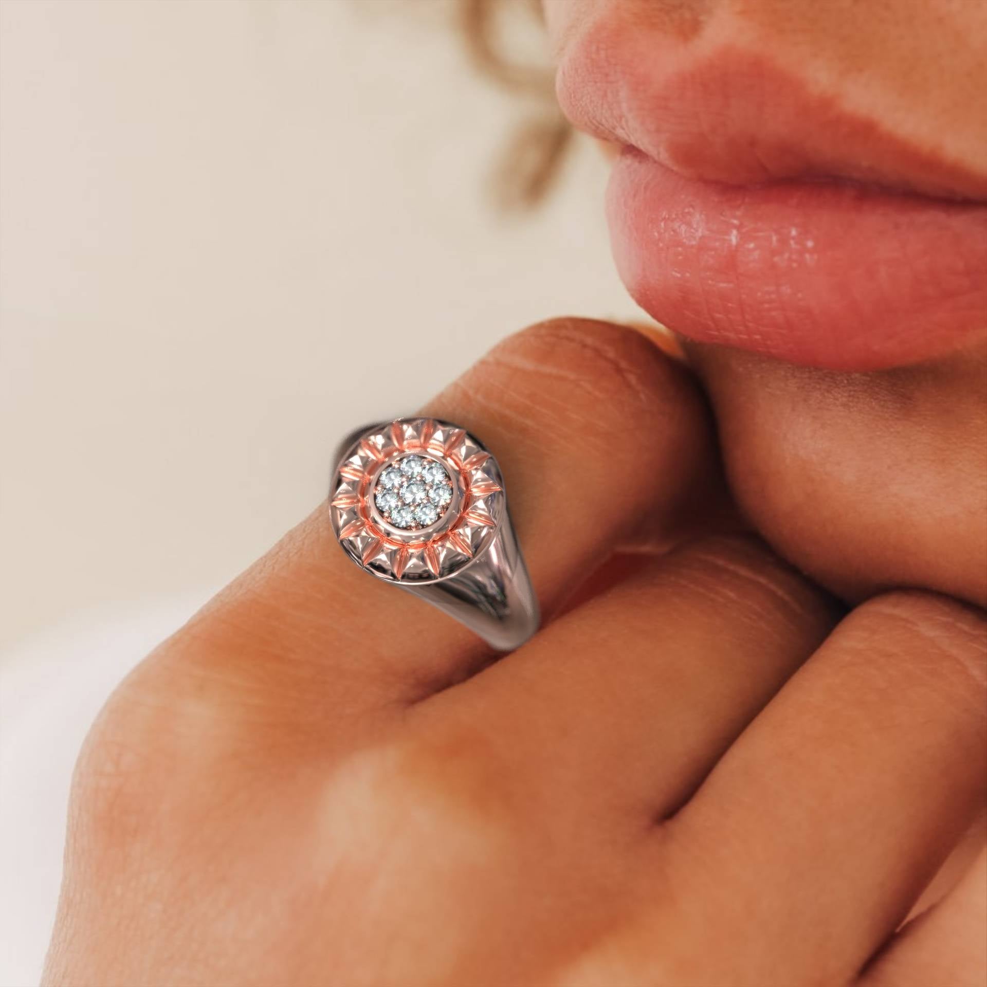 Women's Chevalier Zircon Pyramid Ring