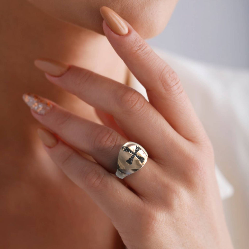 Womens Chevalier Cross  Statement Ring
