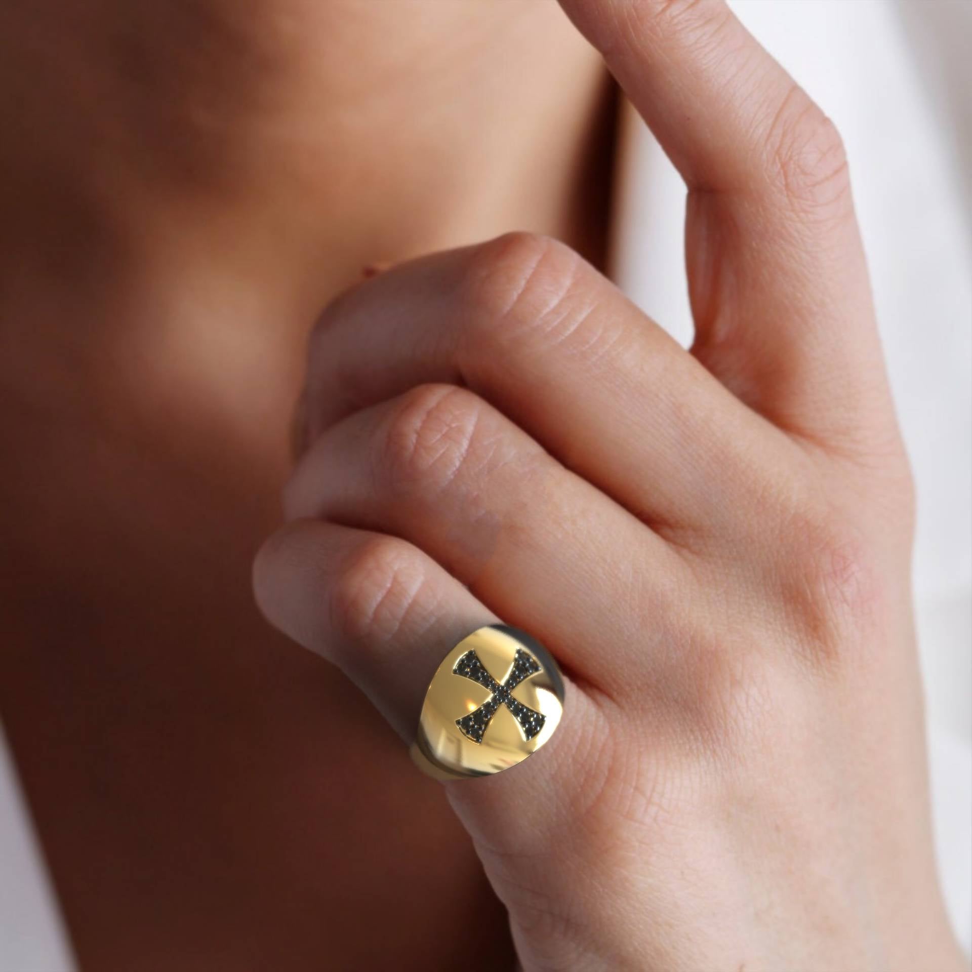 Womens Chevalier Cross  Statement Ring