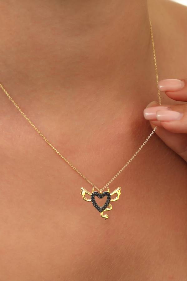 Sweet Temptation Silver Devil Heart Pendant