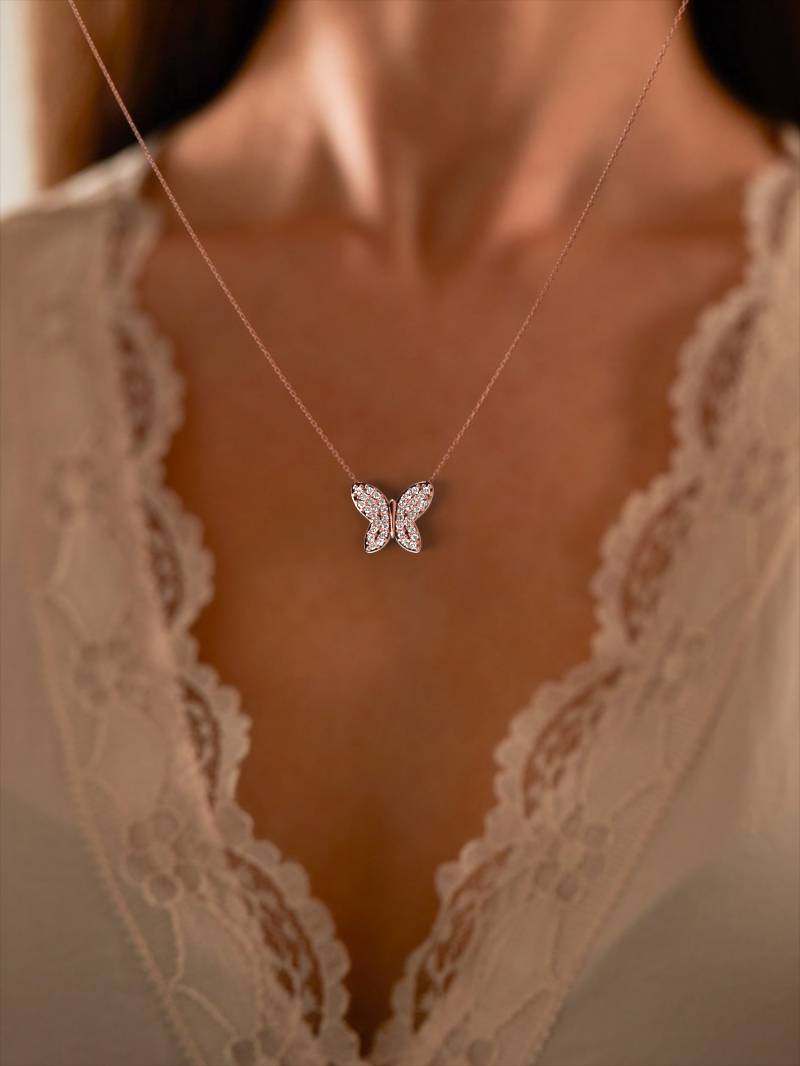 Ethereal Butterfly Silver Pendant Necklace