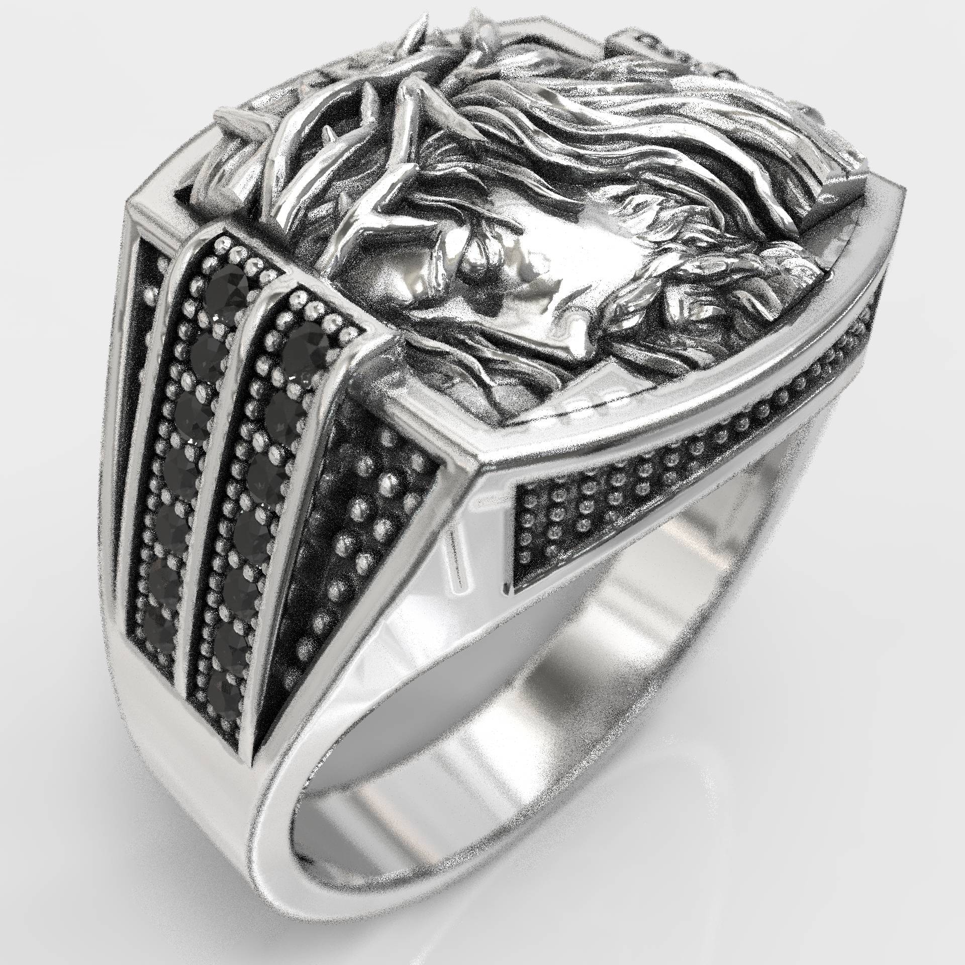 Statement Cross Christian Jesus Signet Ring