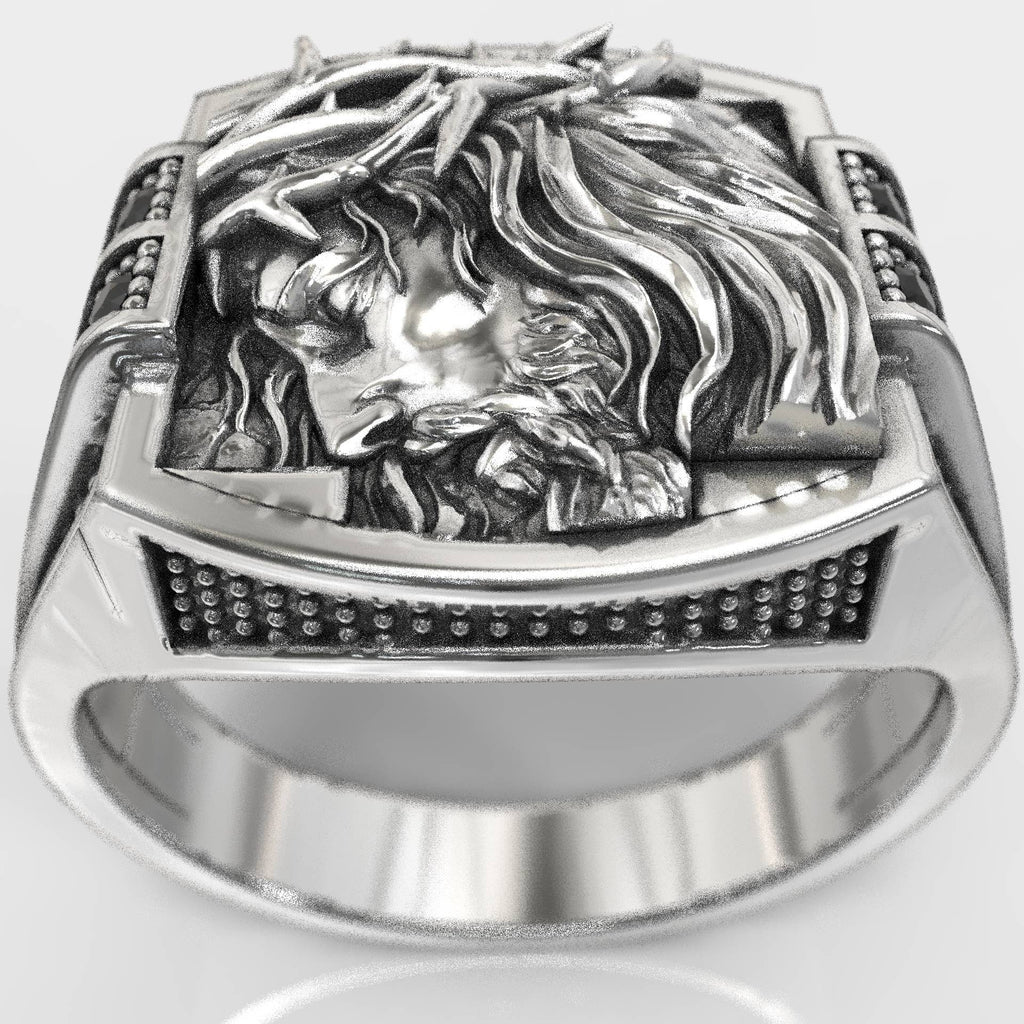 Statement Cross Christian Jesus Signet Ring