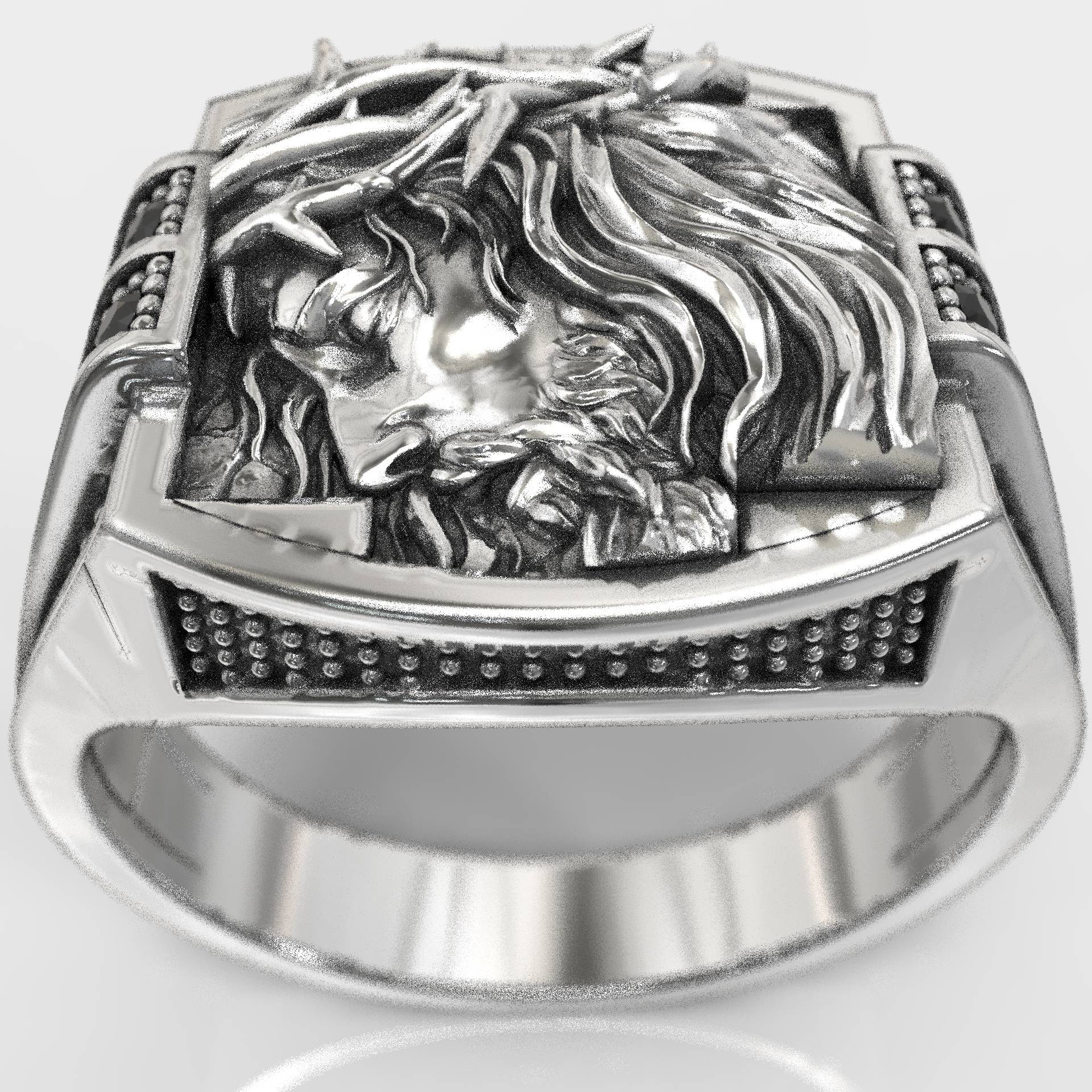 Statement Cross Christian Jesus Signet Ring