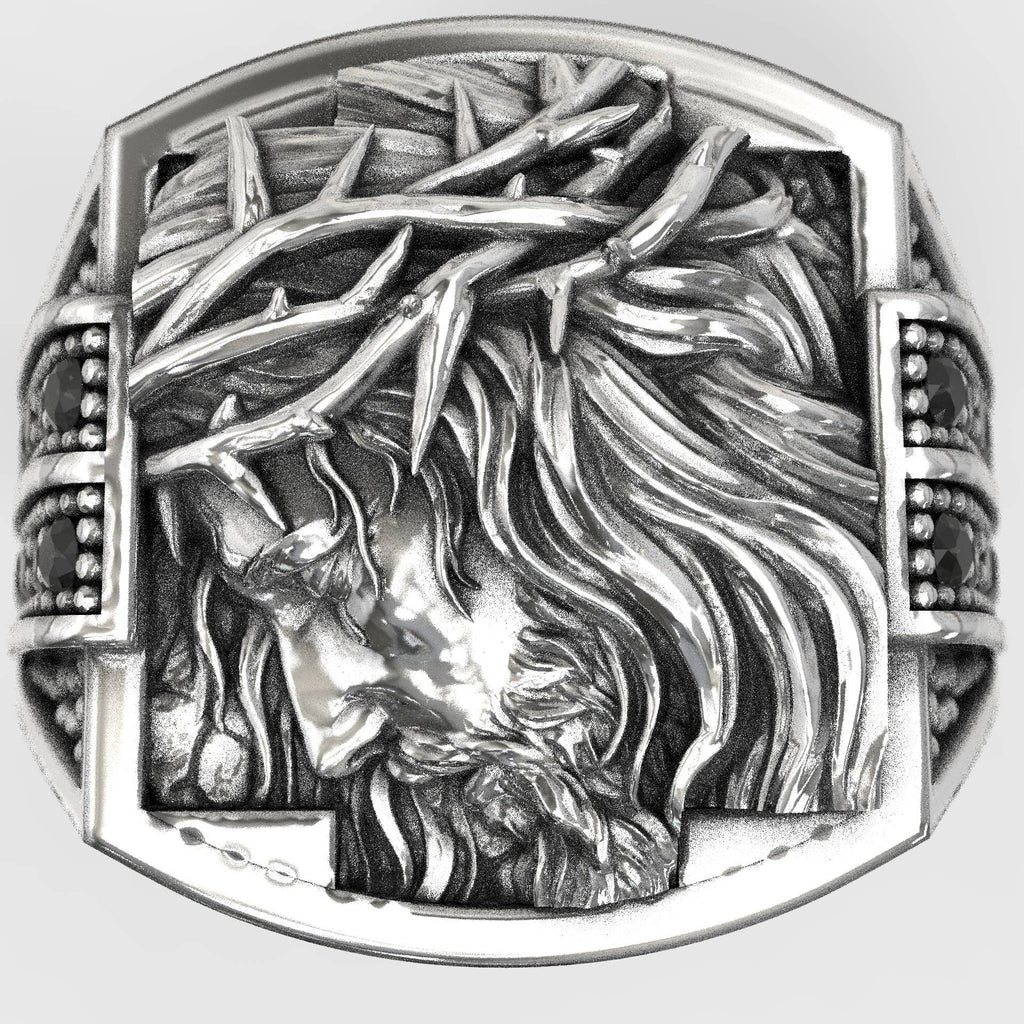 Statement Cross Christian Jesus Signet Ring