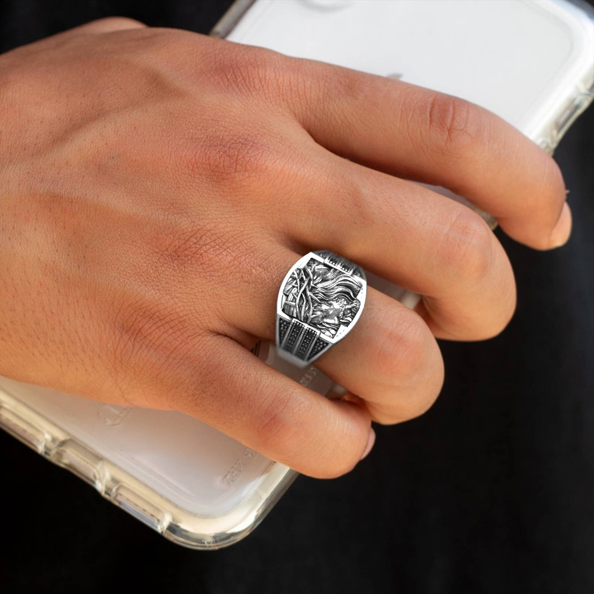 Statement Cross Christian Jesus Signet Ring